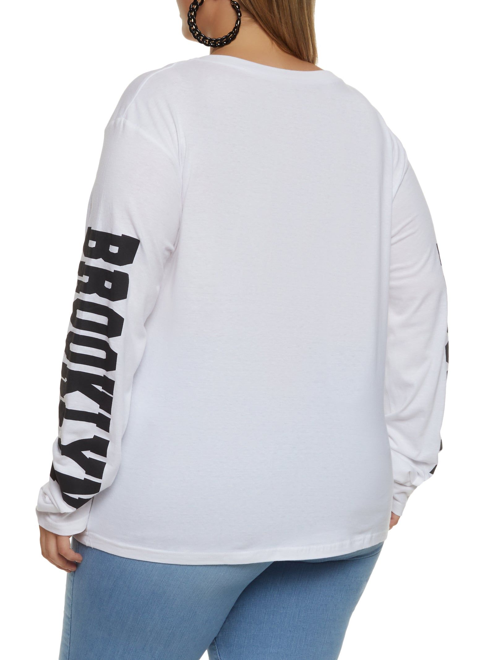 Plus Size Brooklyn Long Sleeve Graphic Tee sold by Rainbow product image thumbnail 2