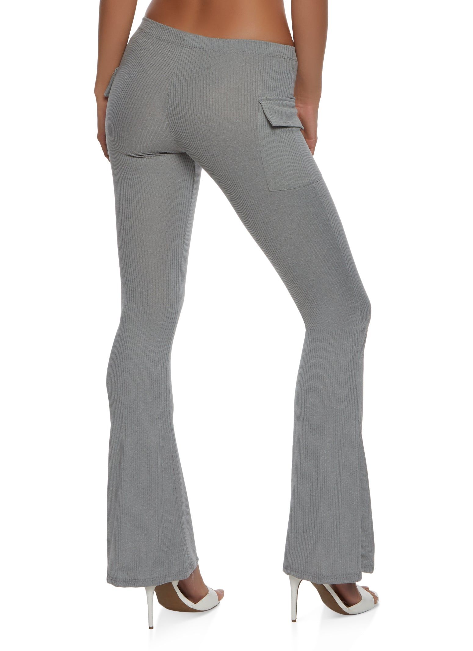 Ribbed Knit Cargo Flare Pants sold by Rainbow product image thumbnail 3