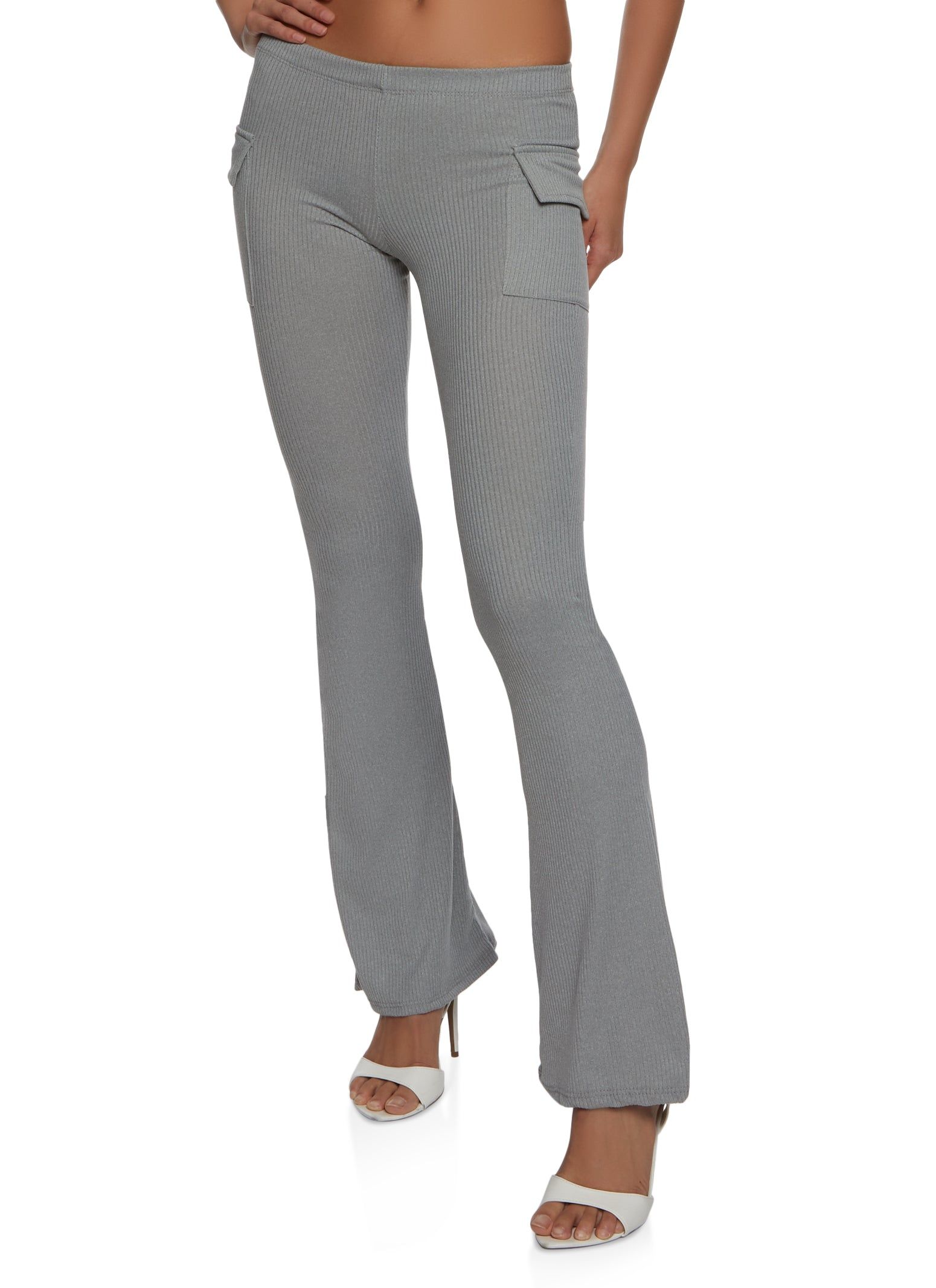 Ribbed Knit Cargo Flare Pants sold by Rainbow product image thumbnail 2