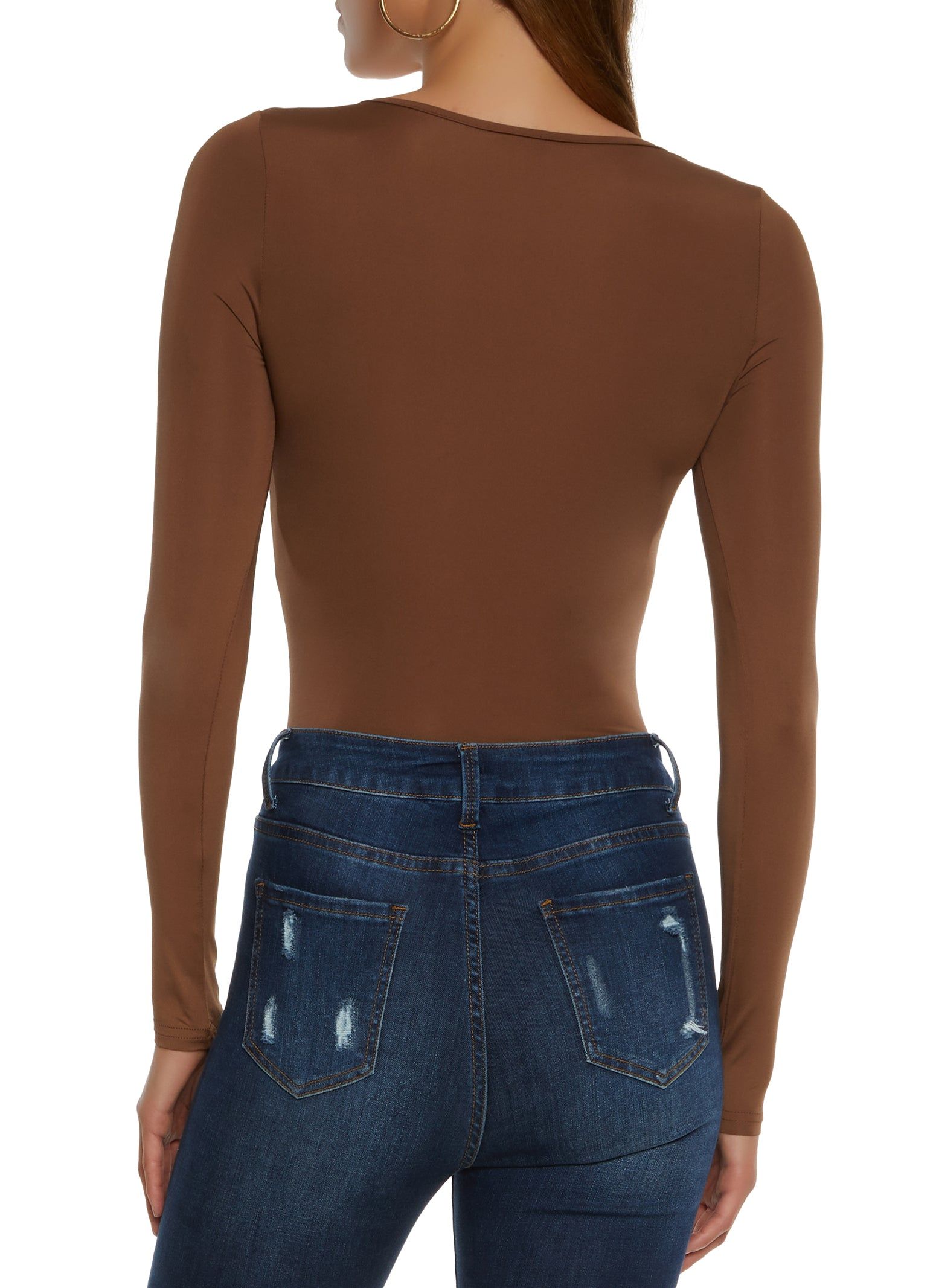 Solid Scoop Neck Bodysuit sold by Rainbow product image thumbnail 3