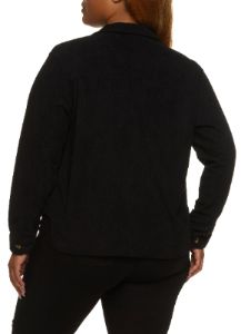 Plus Size Corduroy Cropped Shacket sold by Rainbow