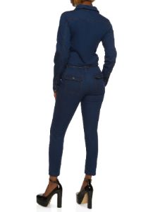 VIP Zip Front Denim Jumpsuit sold by Rainbow