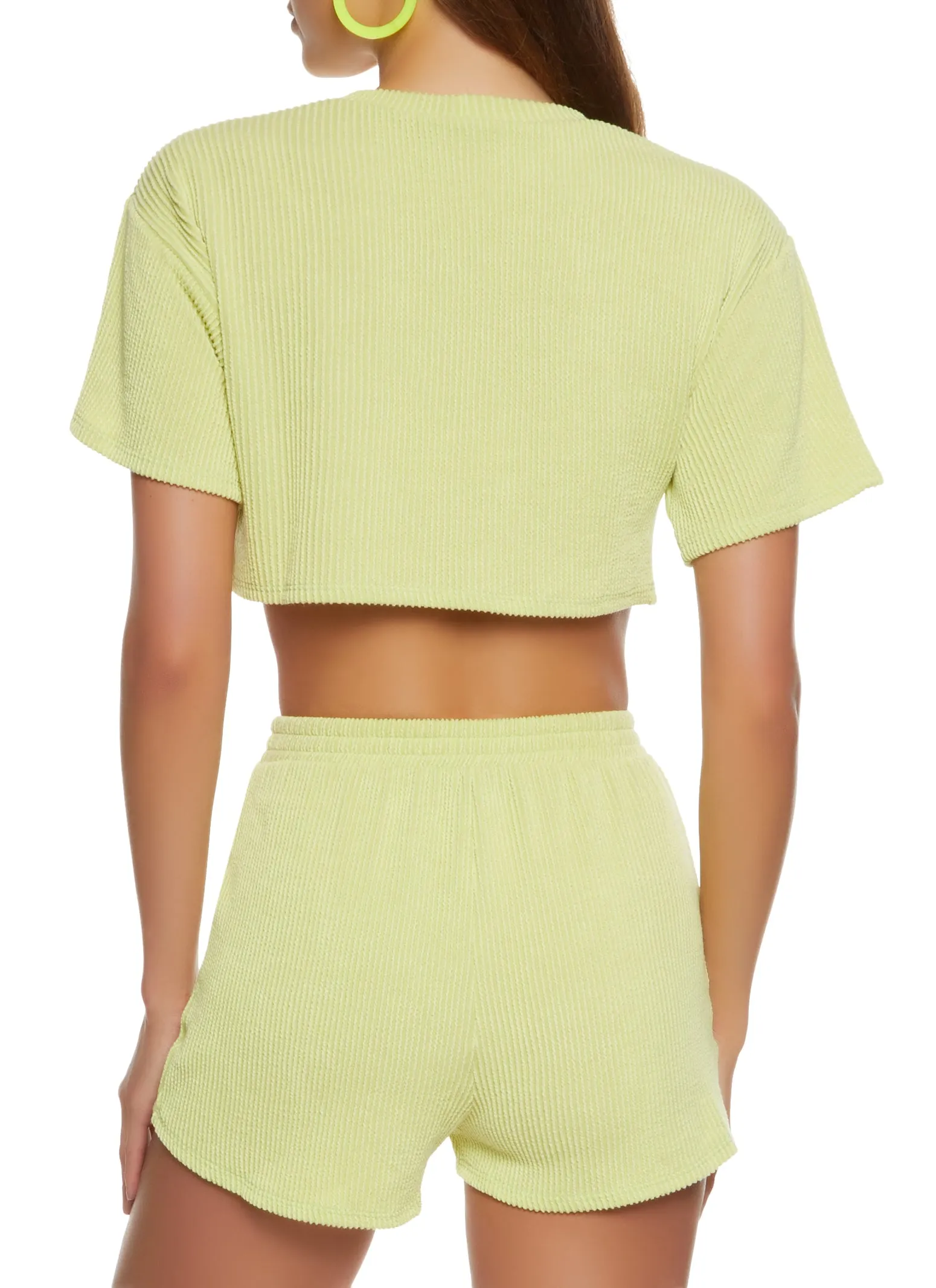 Ribbed Knit Boxy Crop Top sold by Rainbow product image thumbnail 3