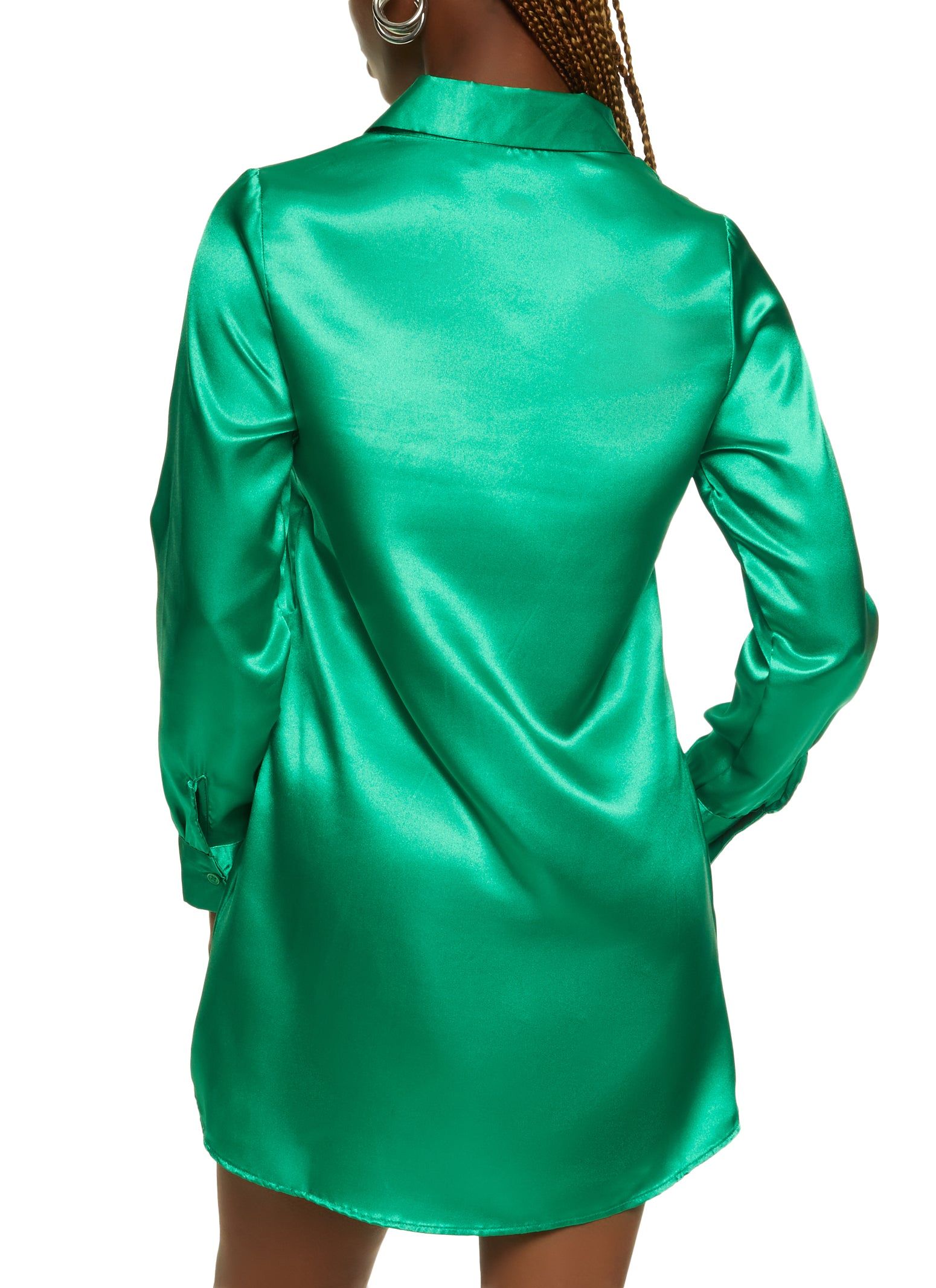 Satin Mini Shirt Dress sold by Rainbow product image thumbnail 3