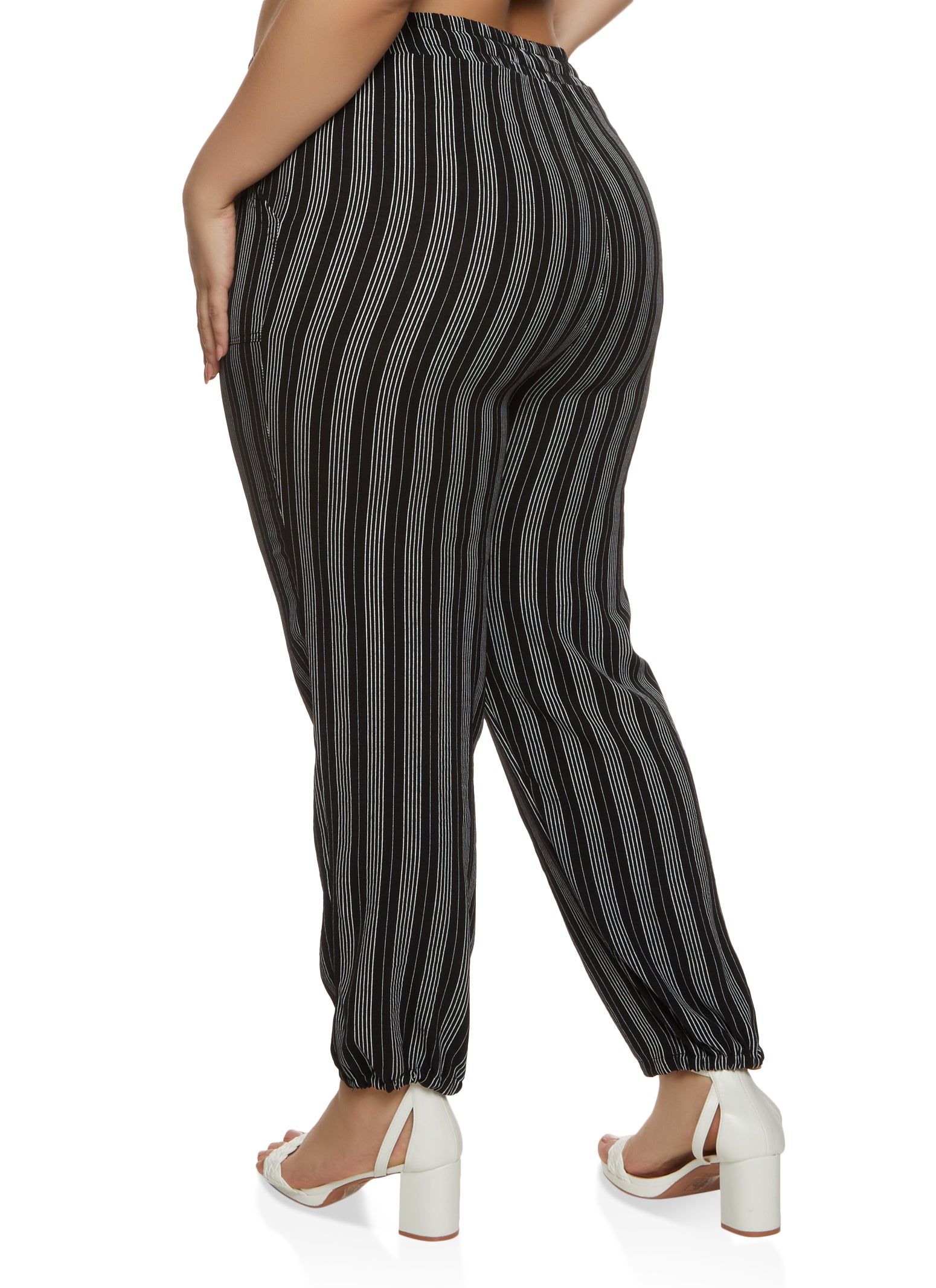 Plus Size Striped Drawstring Straight Leg Pants sold by Rainbow product image thumbnail 2