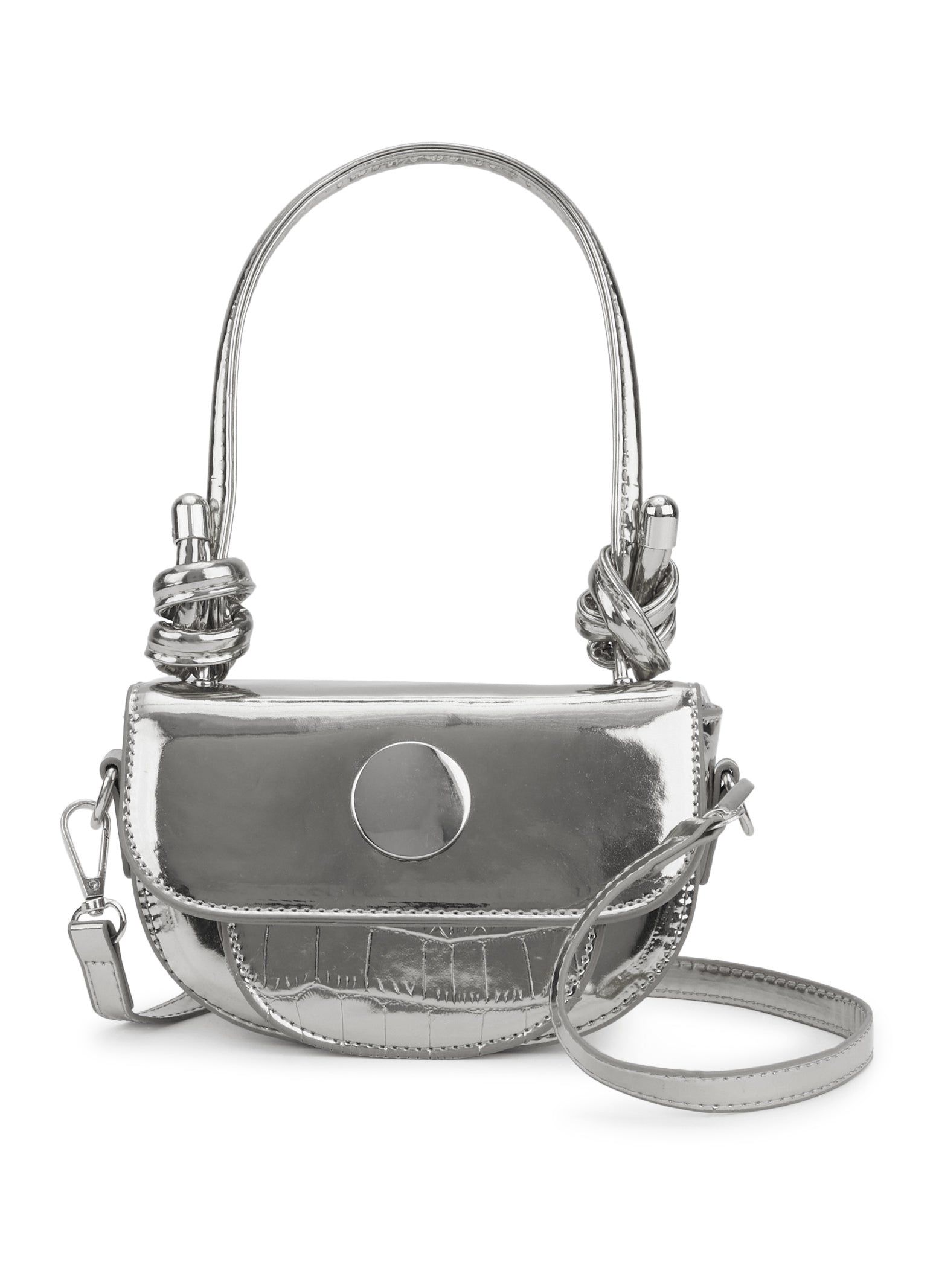 Metallic Faux Leather Convertible Crossbody Bag sold by Rainbow product image thumbnail 2