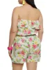 Plus Size Floral Print Pocket Strapless Romper sold by Rainbow