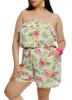 Plus Size Floral Print Pocket Strapless Romper sold by Rainbow