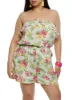 Plus Size Floral Print Pocket Strapless Romper sold by Rainbow