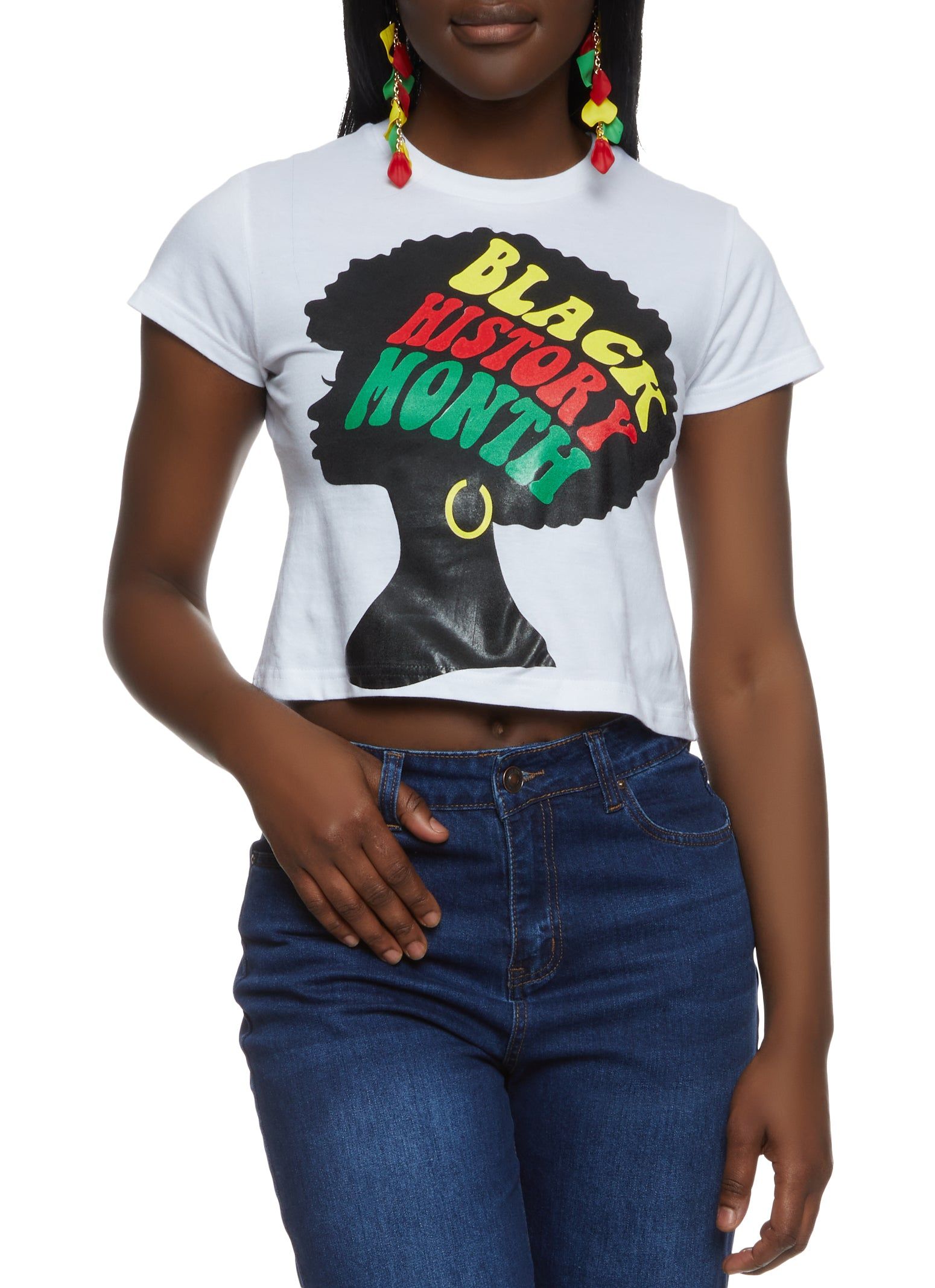 Black History Month Cropped Graphic Tee sold by Rainbow