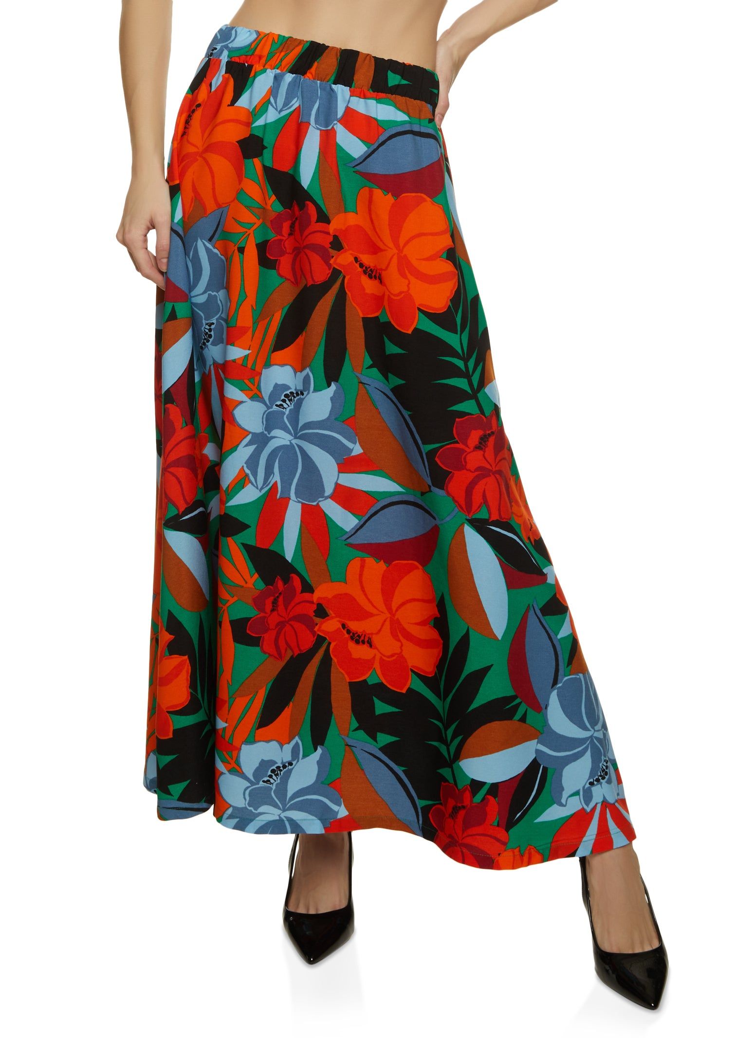 Printed High Waist Maxi Skirt sold by Rainbow