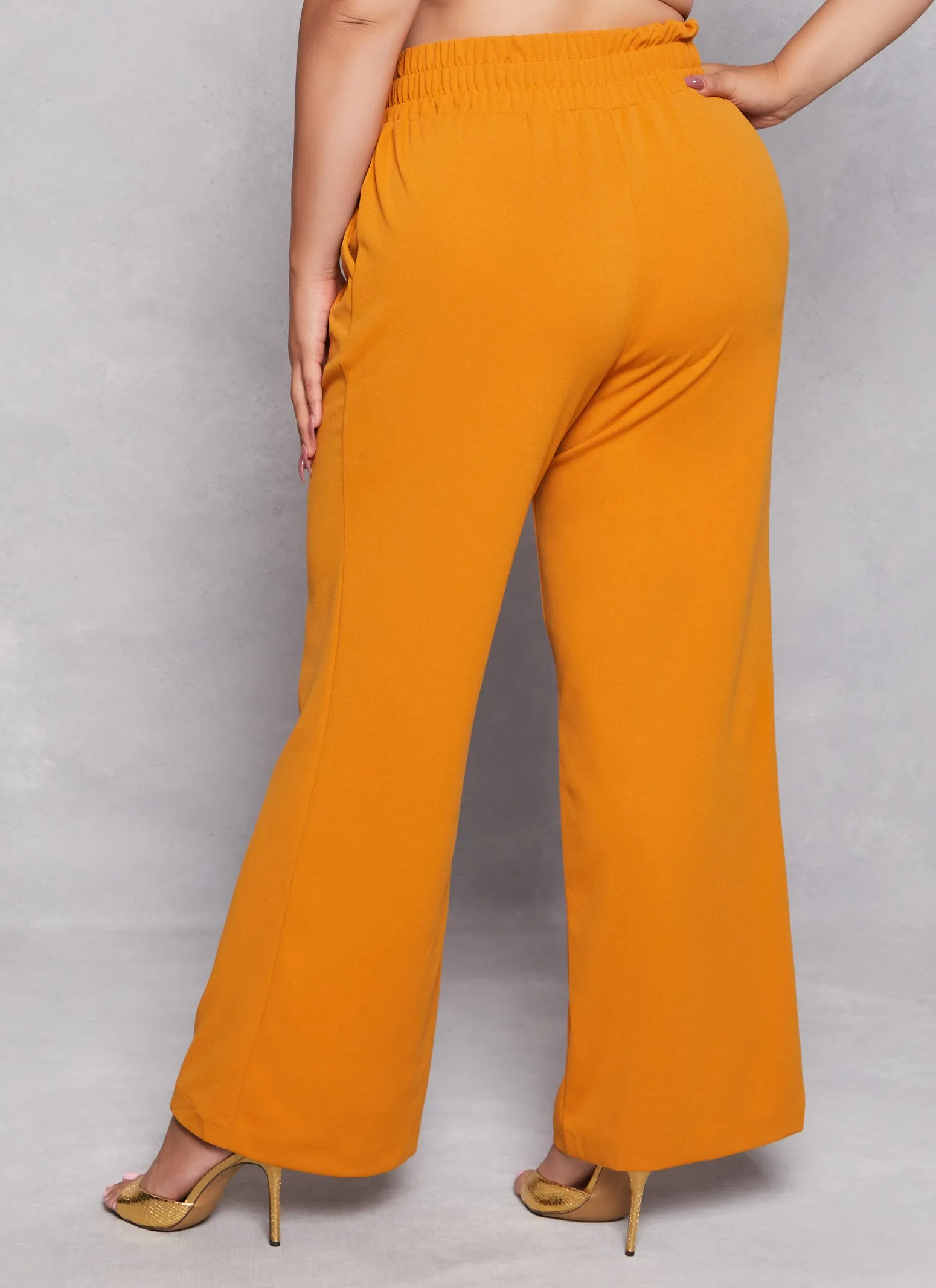 Plus Size Crepe Knit Tie Front Dress Pants sold by Rainbow product image thumbnail 3