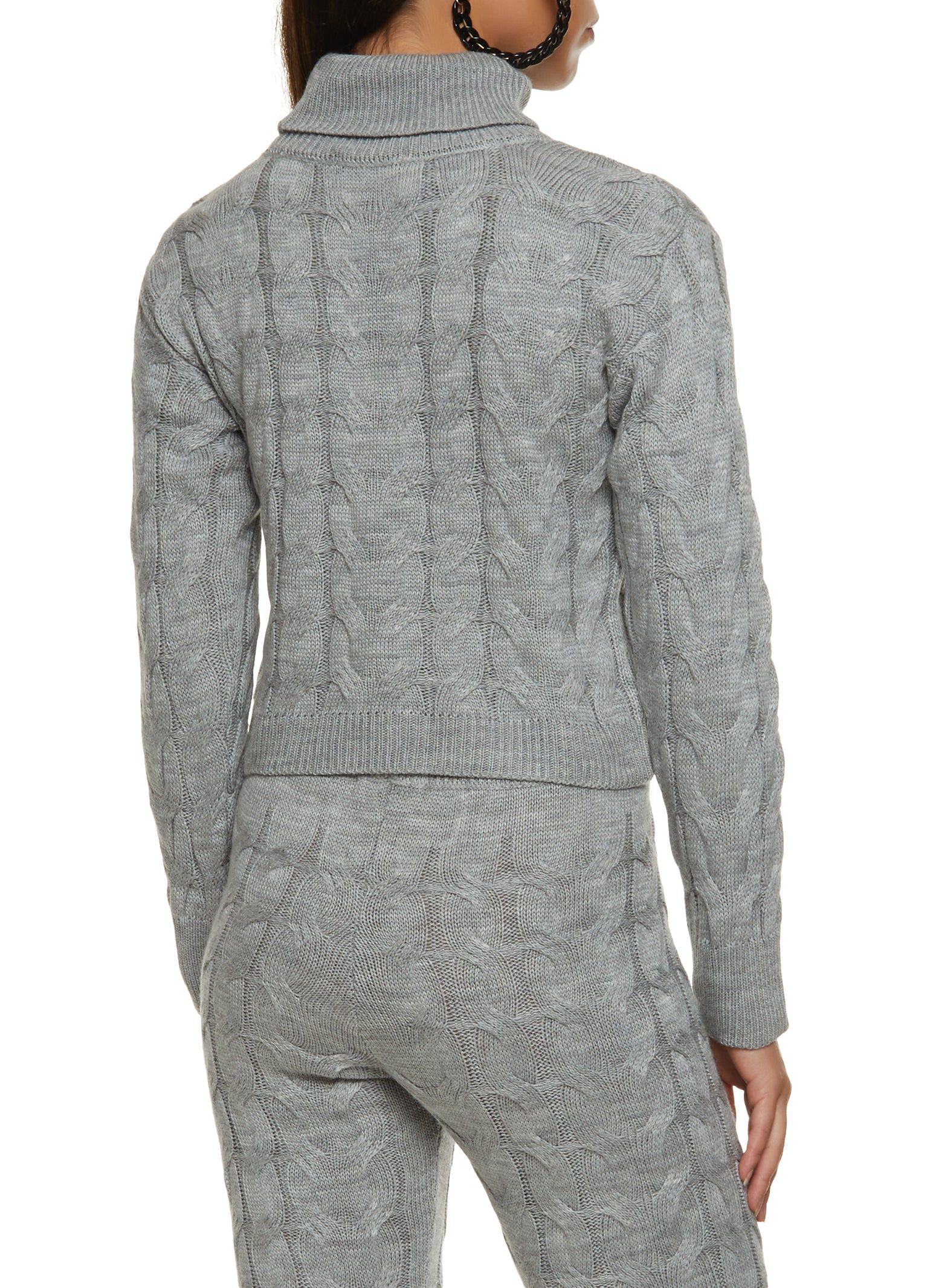 Cable Knit Turtleneck Cropped Sweater sold by Rainbow product image thumbnail 3