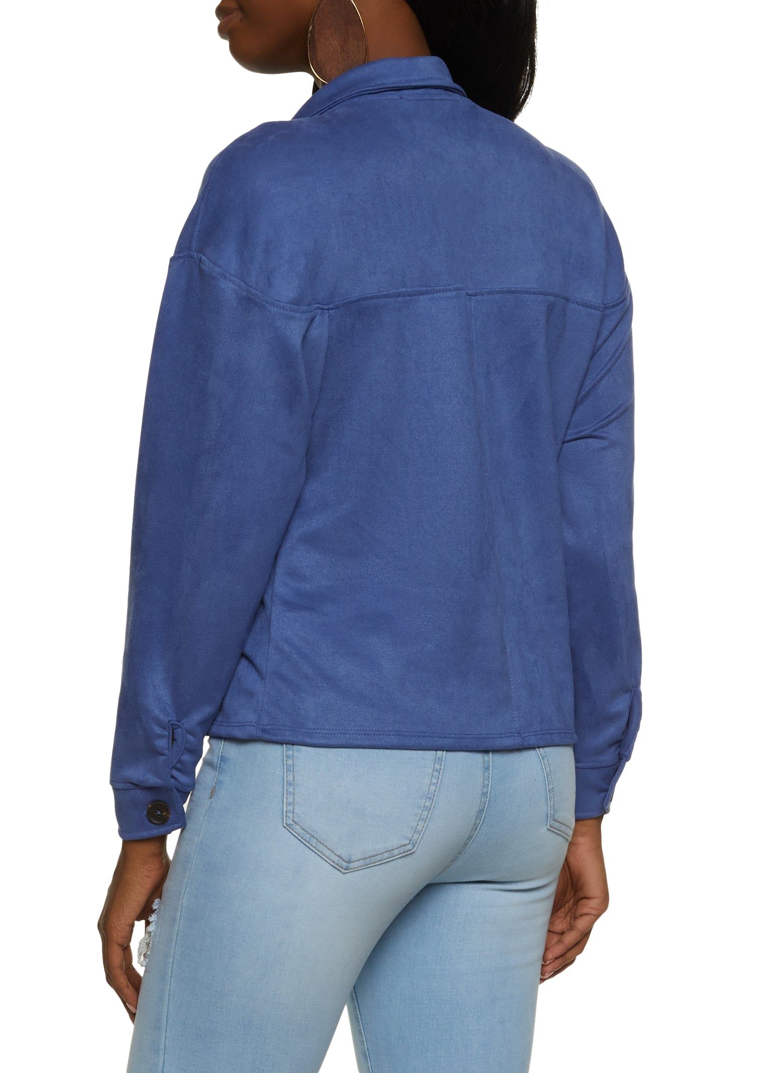 Faux Suede Button Front Shirt sold by Rainbow product image thumbnail 2