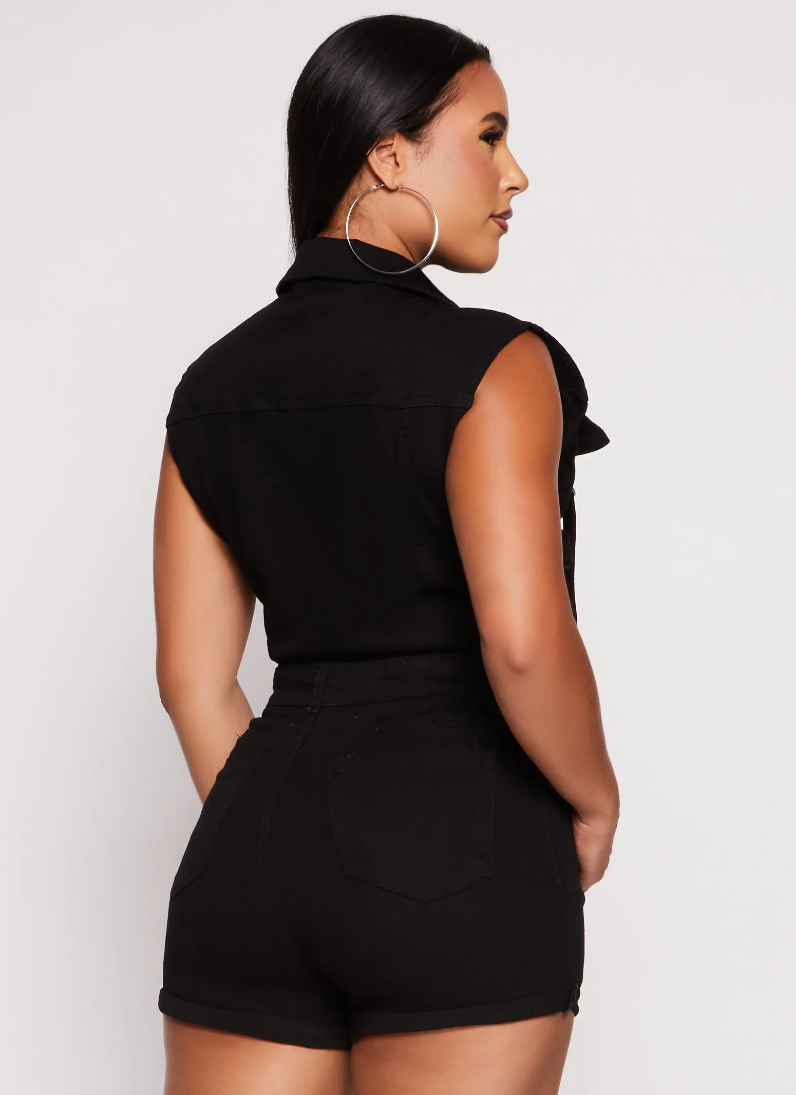 Daisy Denim Sleeveless Utility Romper sold by Rainbow product image thumbnail 3