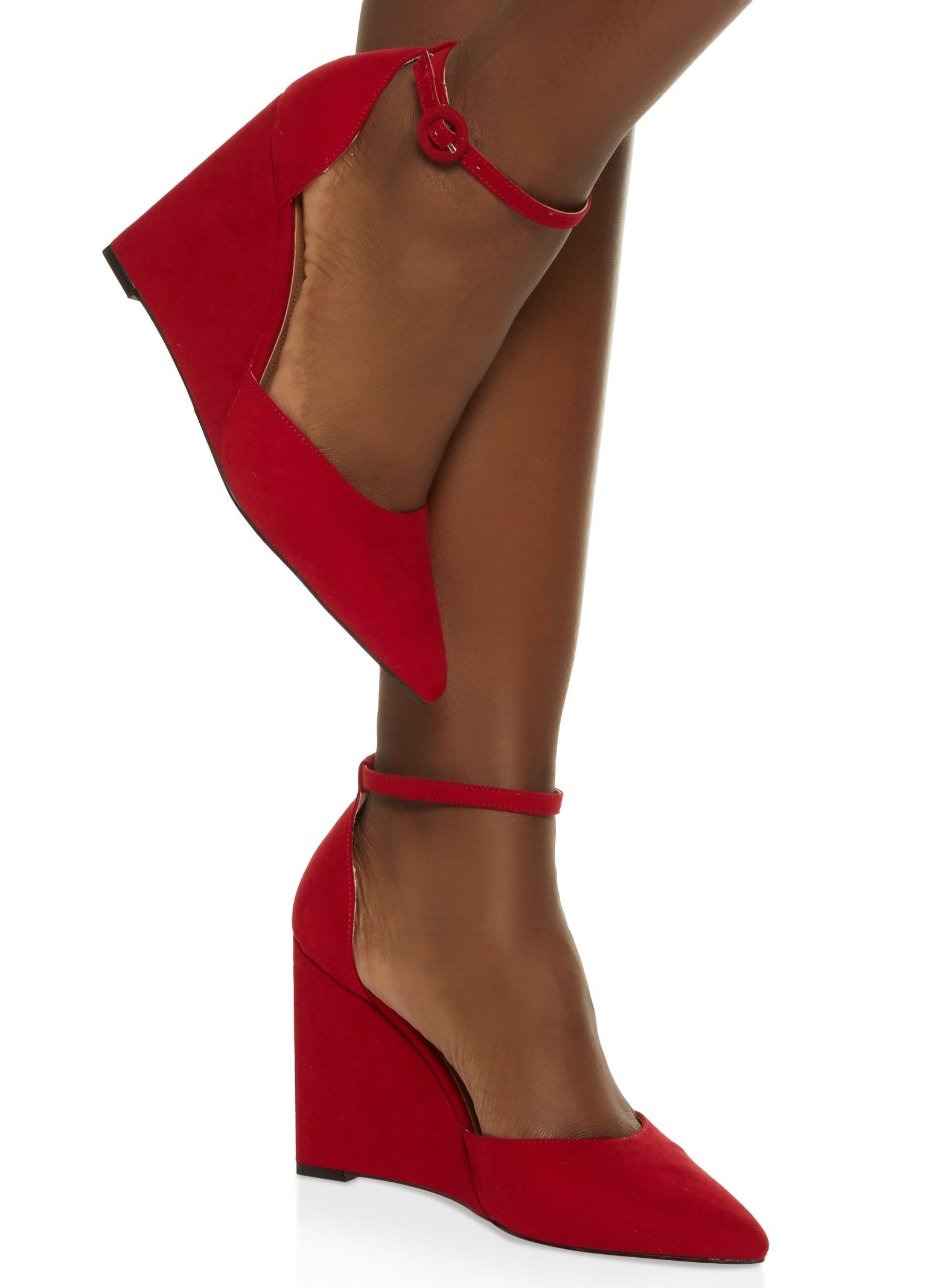 Pointed Toe Ankle Strap Wedges sold by Rainbow