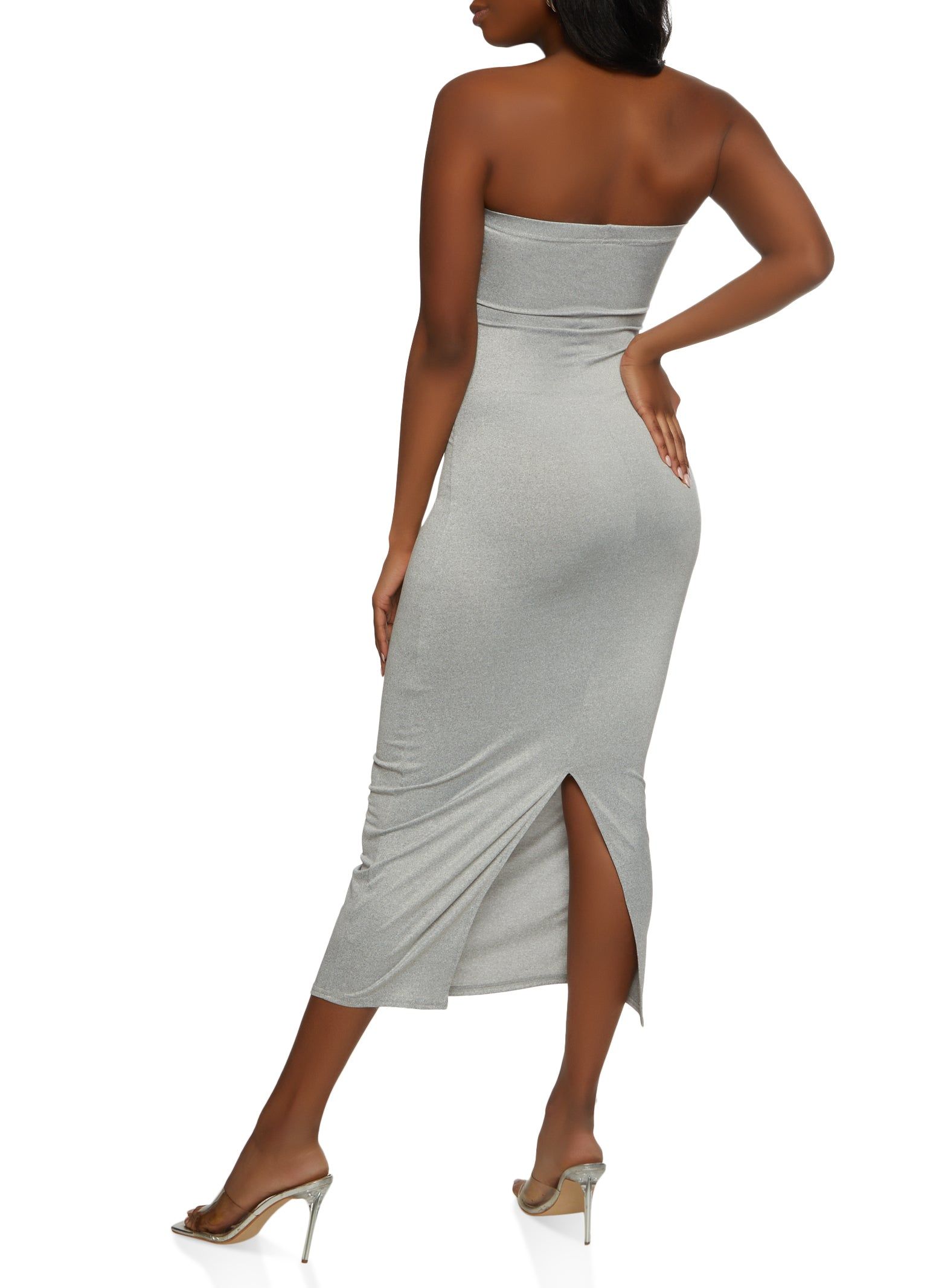 Strapless Back Slit Maxi Dress sold by Rainbow product image thumbnail 3