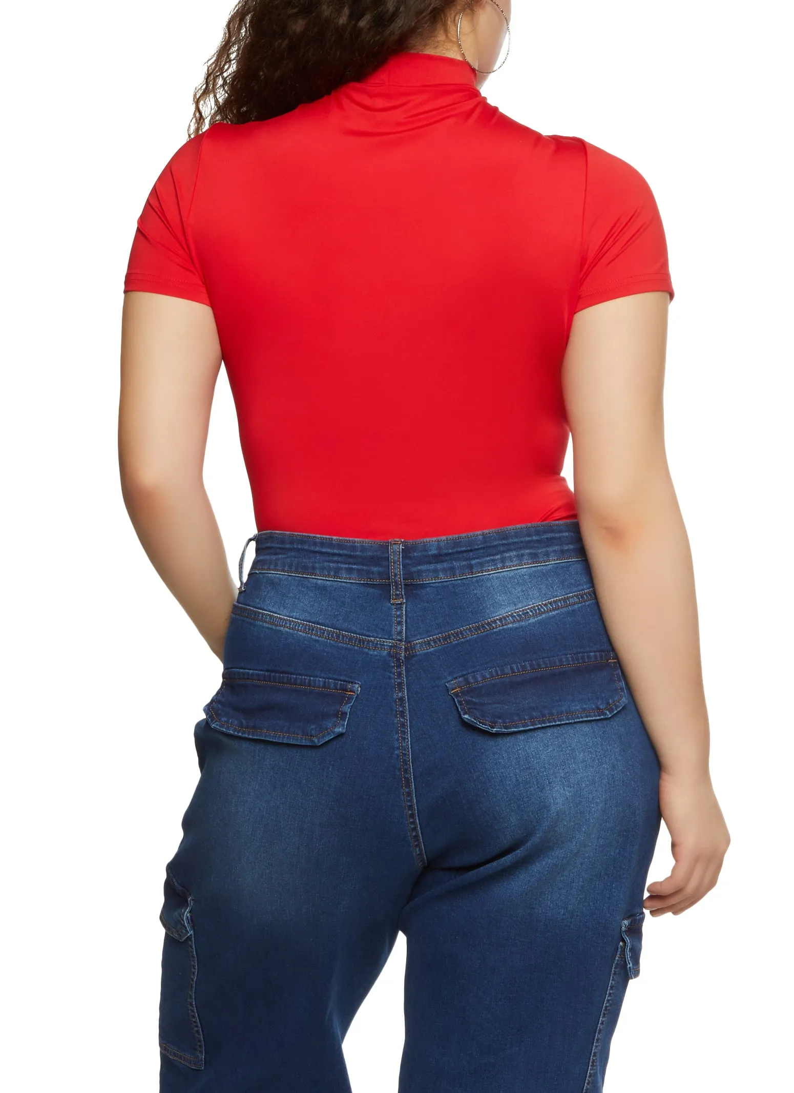 Plus Size Basic Mock Neck Bodysuit sold by Rainbow product image thumbnail 3