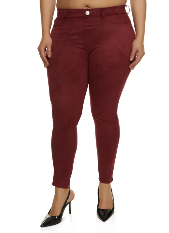 Plus Size Faux Suede High Waisted Pants sold by Rainbow