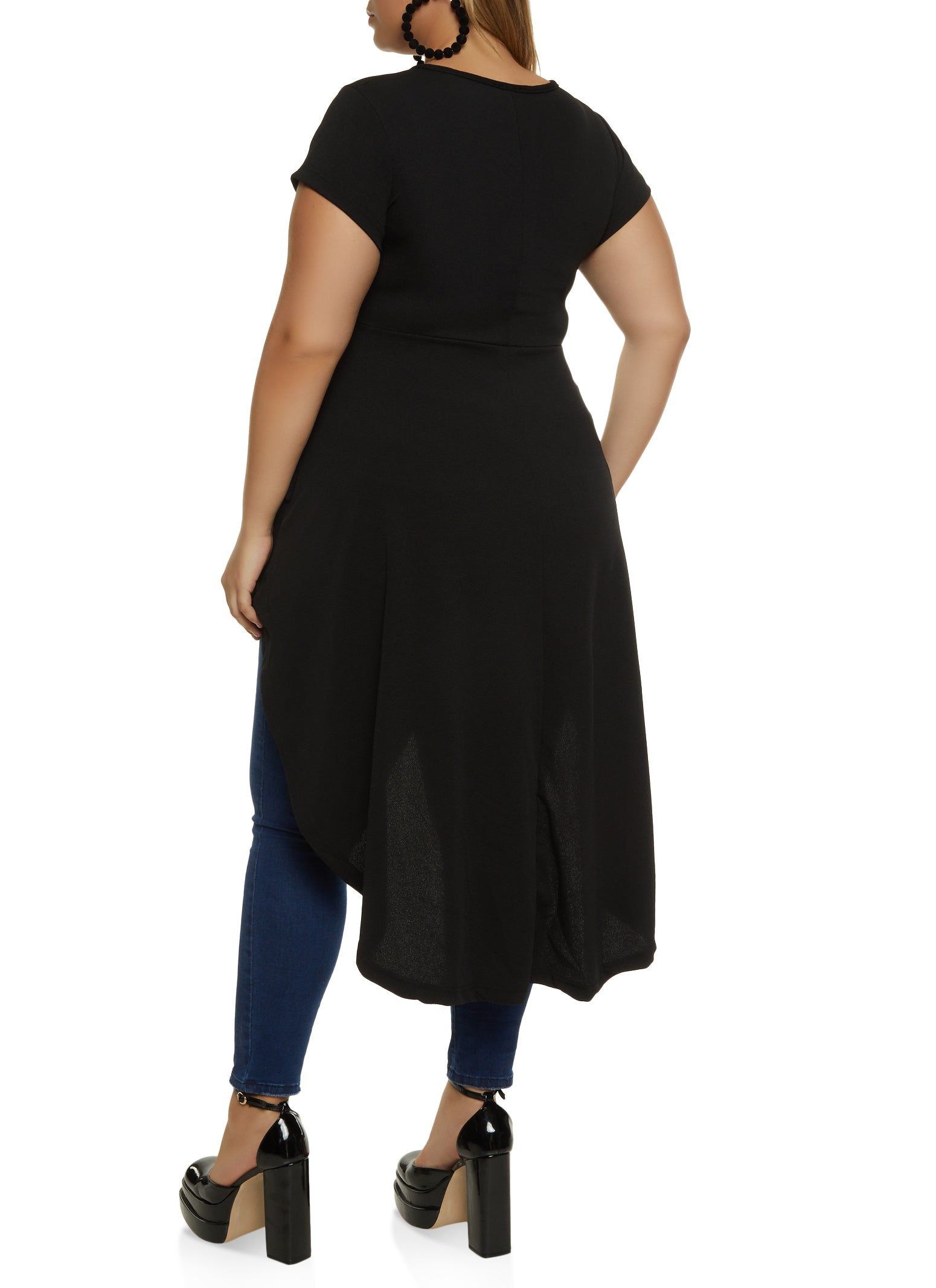 Plus Size Crew Neck Tiered High Low Top sold by Rainbow product image thumbnail 2