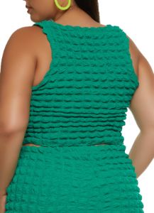 Plus Size Bubble Knit Cropped Tank Top sold by Rainbow