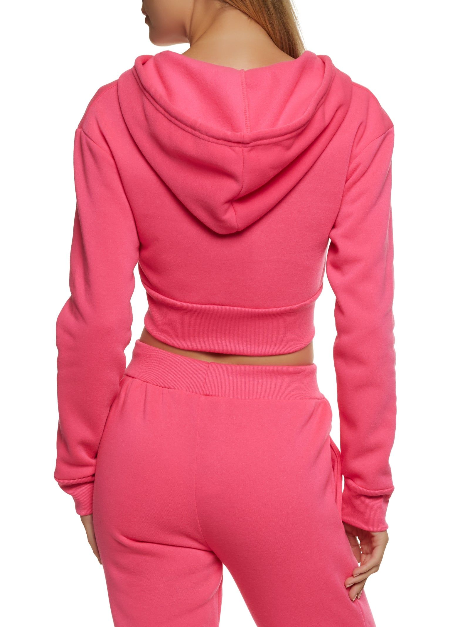 Fleece Zip Up Cropped Hoodie sold by Rainbow product image thumbnail 3