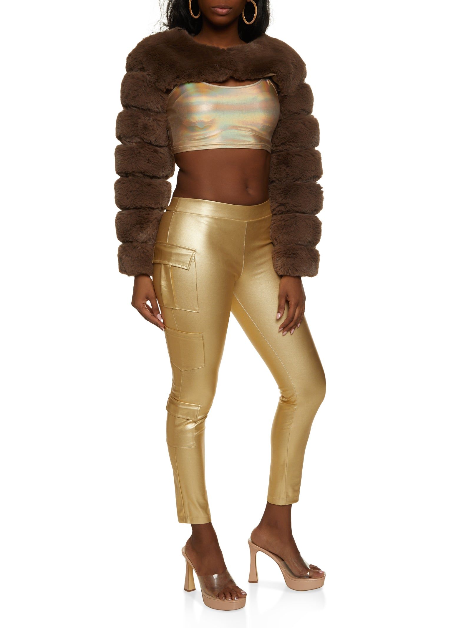 Metallic Foil Cargo Pocket Pull On Pants sold by Rainbow product image thumbnail 2