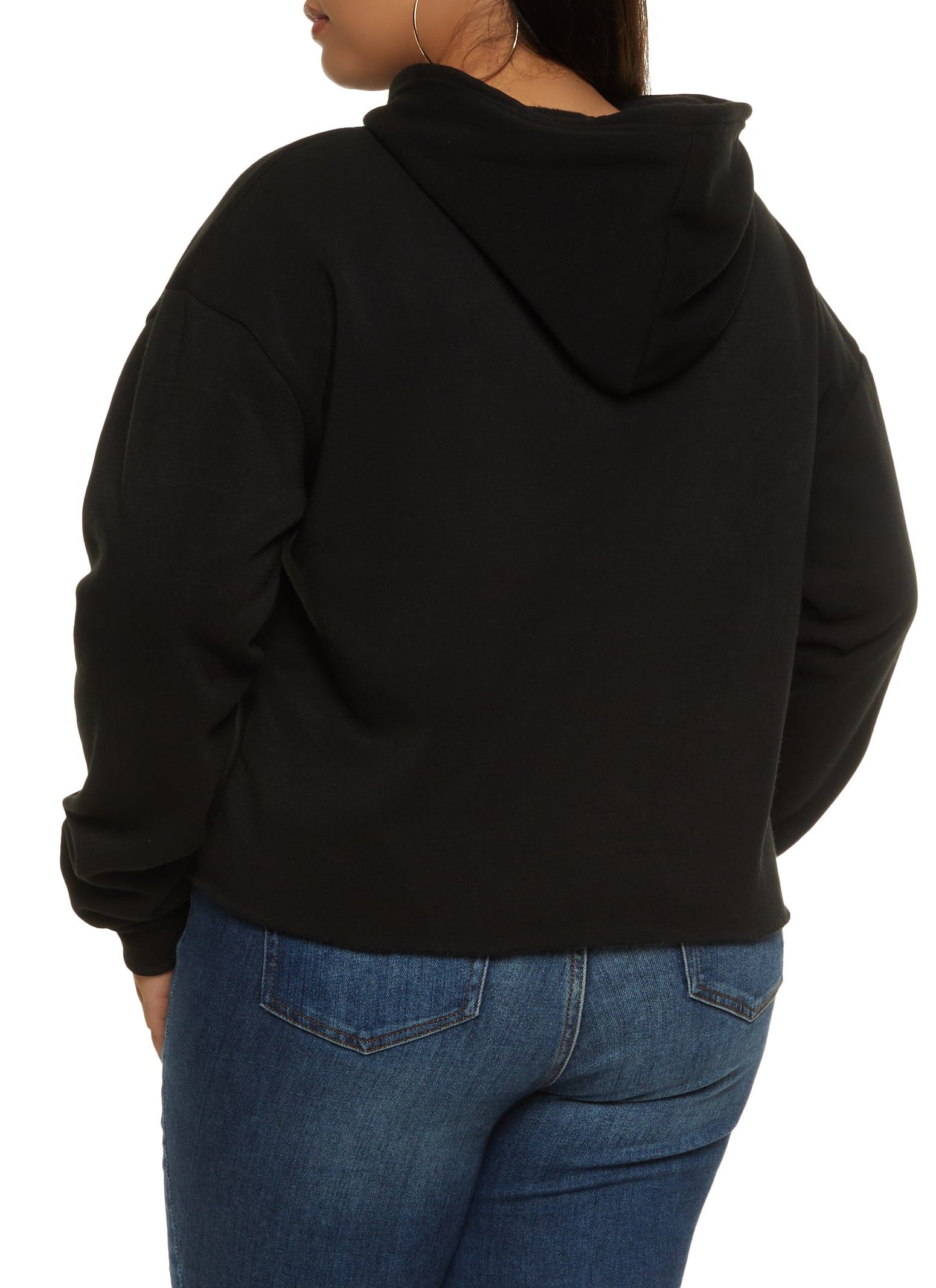 Plus Size Raw Hem Pullover Cropped Hoodie sold by Rainbow product image thumbnail 2