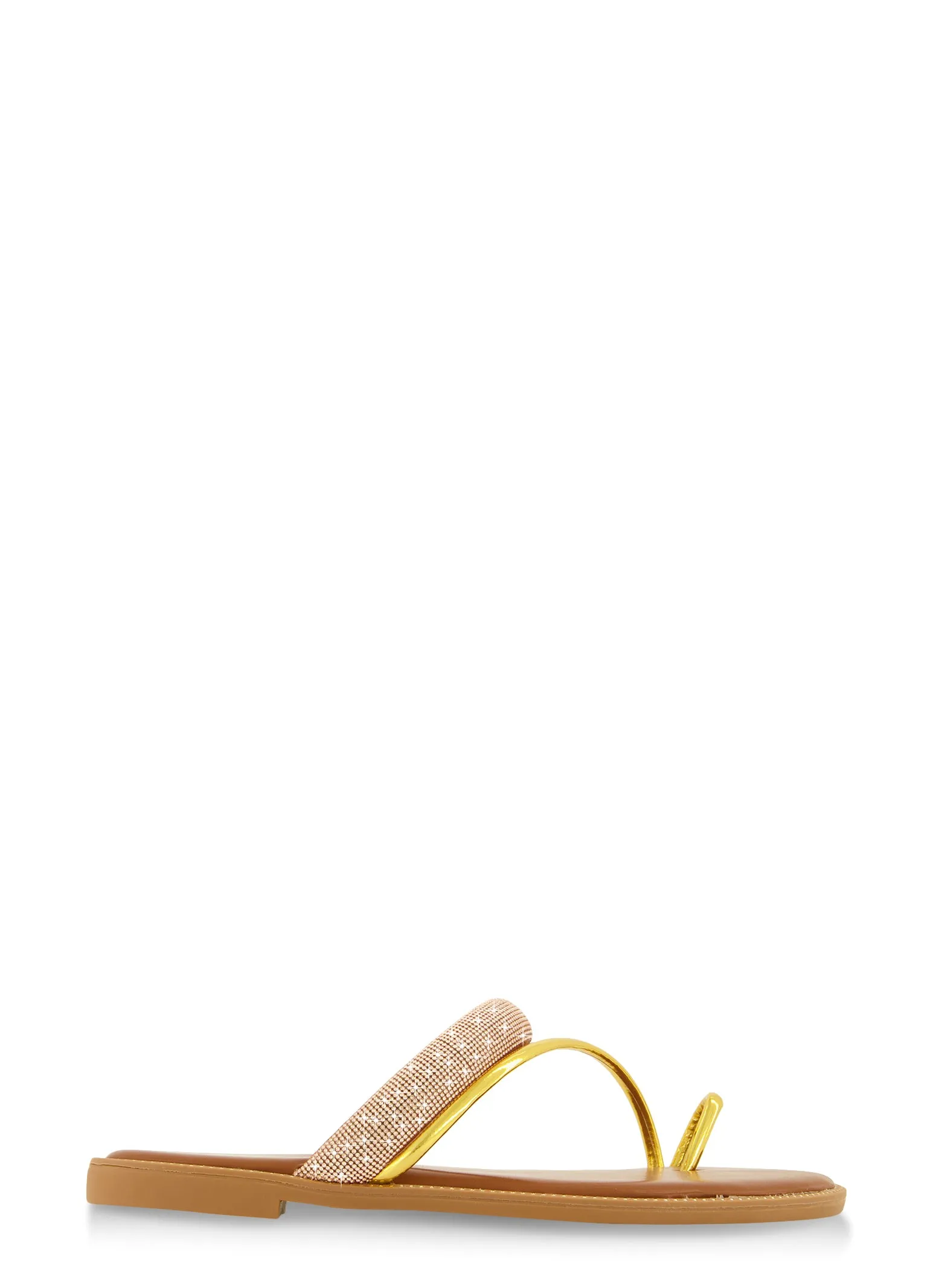 Studded Rhinestone Band Toe Loop Slide Sandals sold by Rainbow product image thumbnail 2