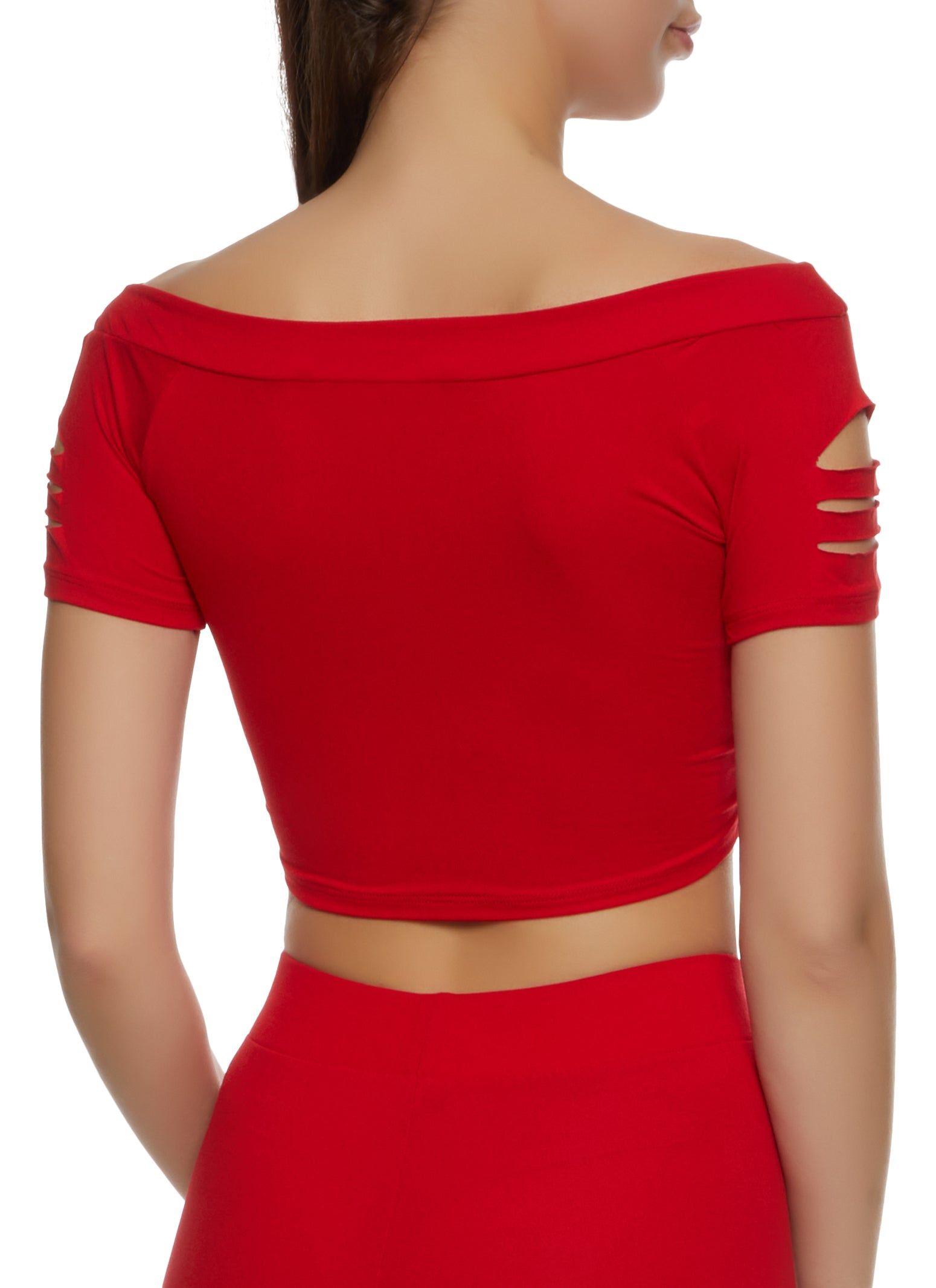 Lips Tie Front Laser Cut Graphic Tee sold by Rainbow product image thumbnail 3