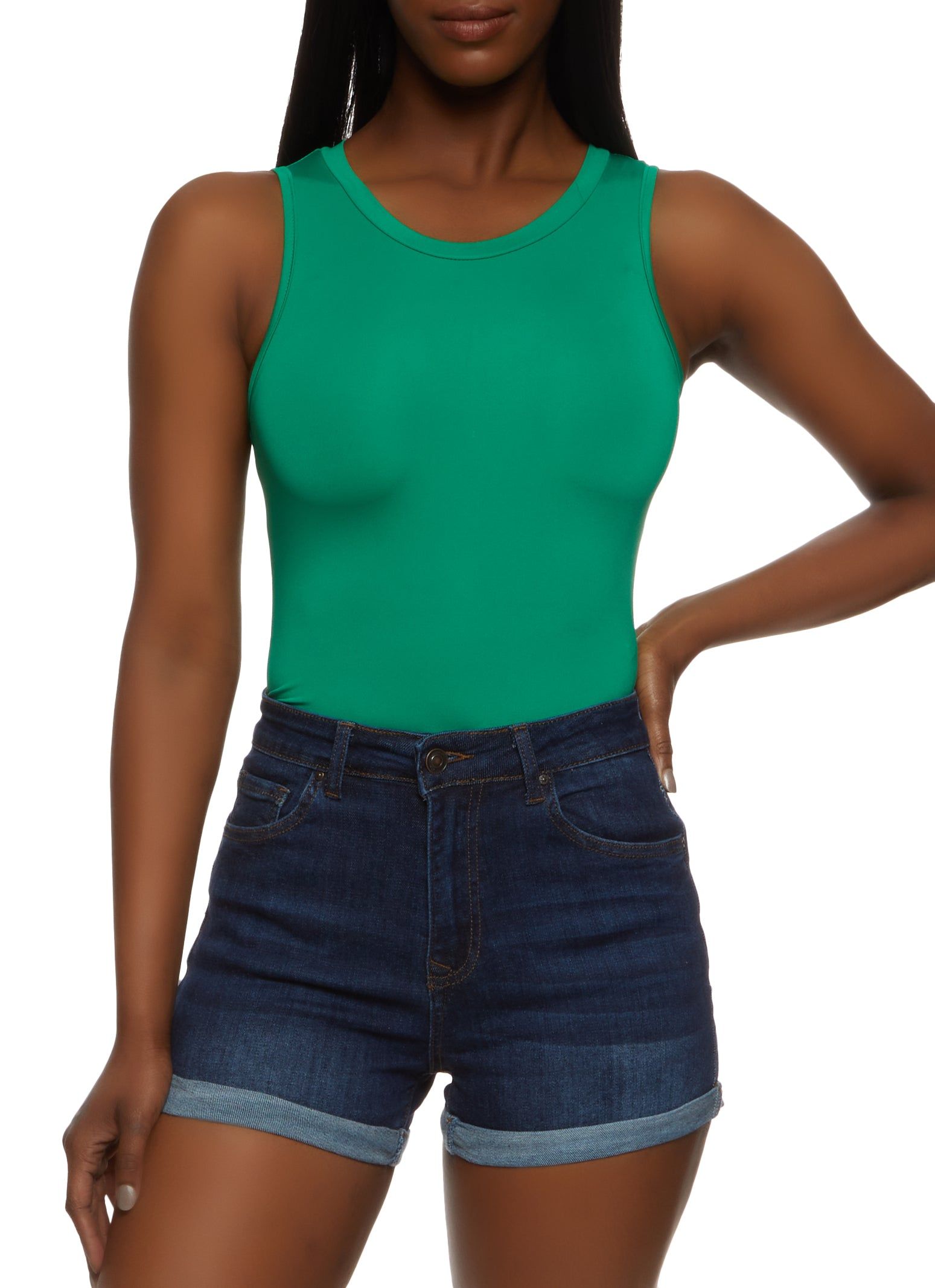 Basic Crew Neck Tank Bodysuit sold by Rainbow product image thumbnail 2
