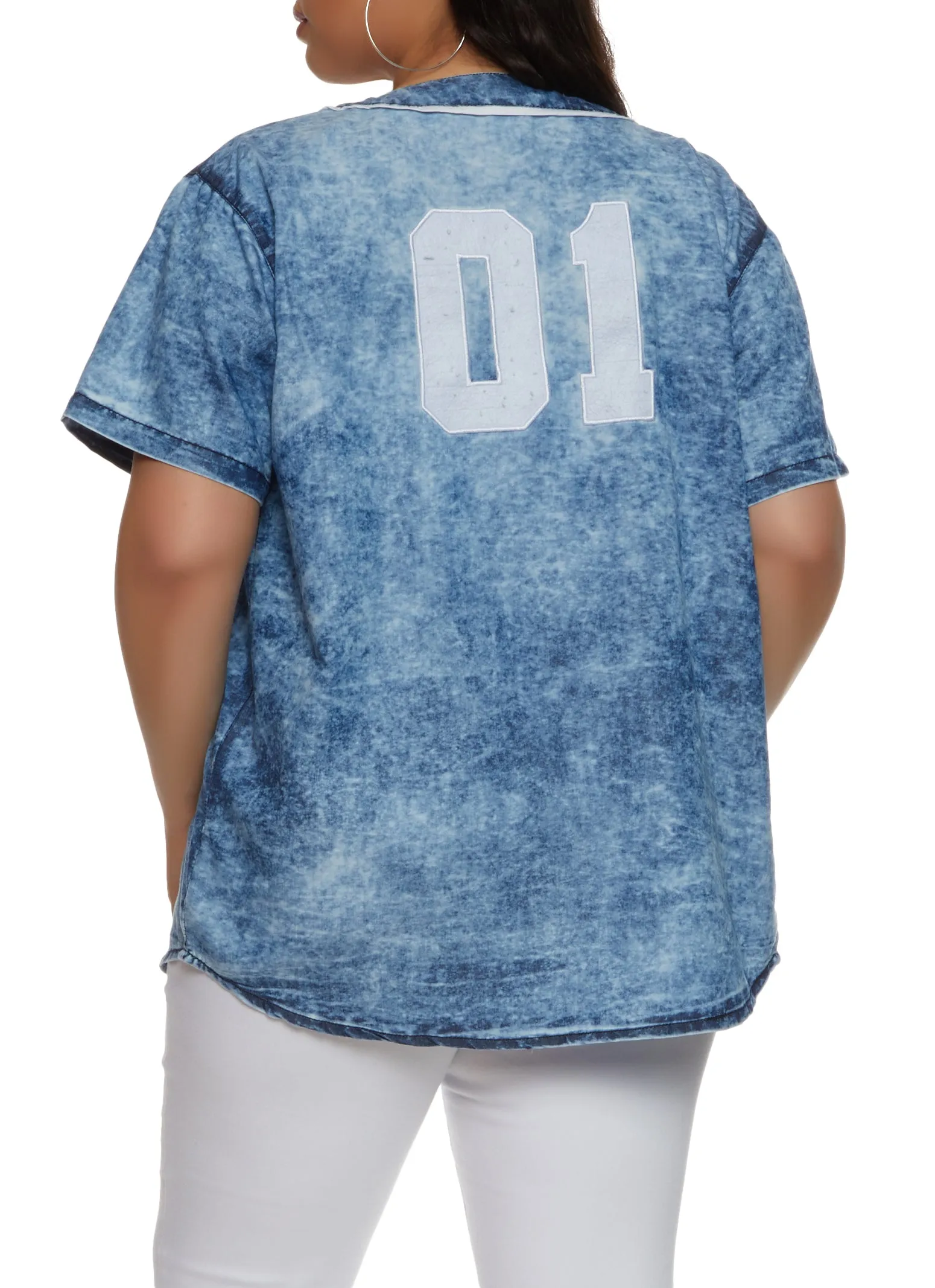 Plus Size Brooklyn 01 Denim Baseball Shirt sold by Rainbow product image thumbnail 3