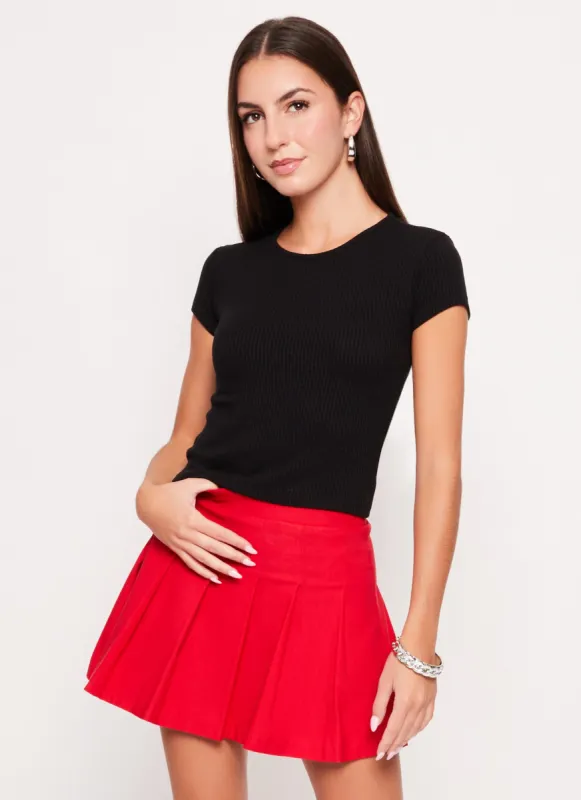 Basic Ribbed Crew Neck Tee sold by Rainbow