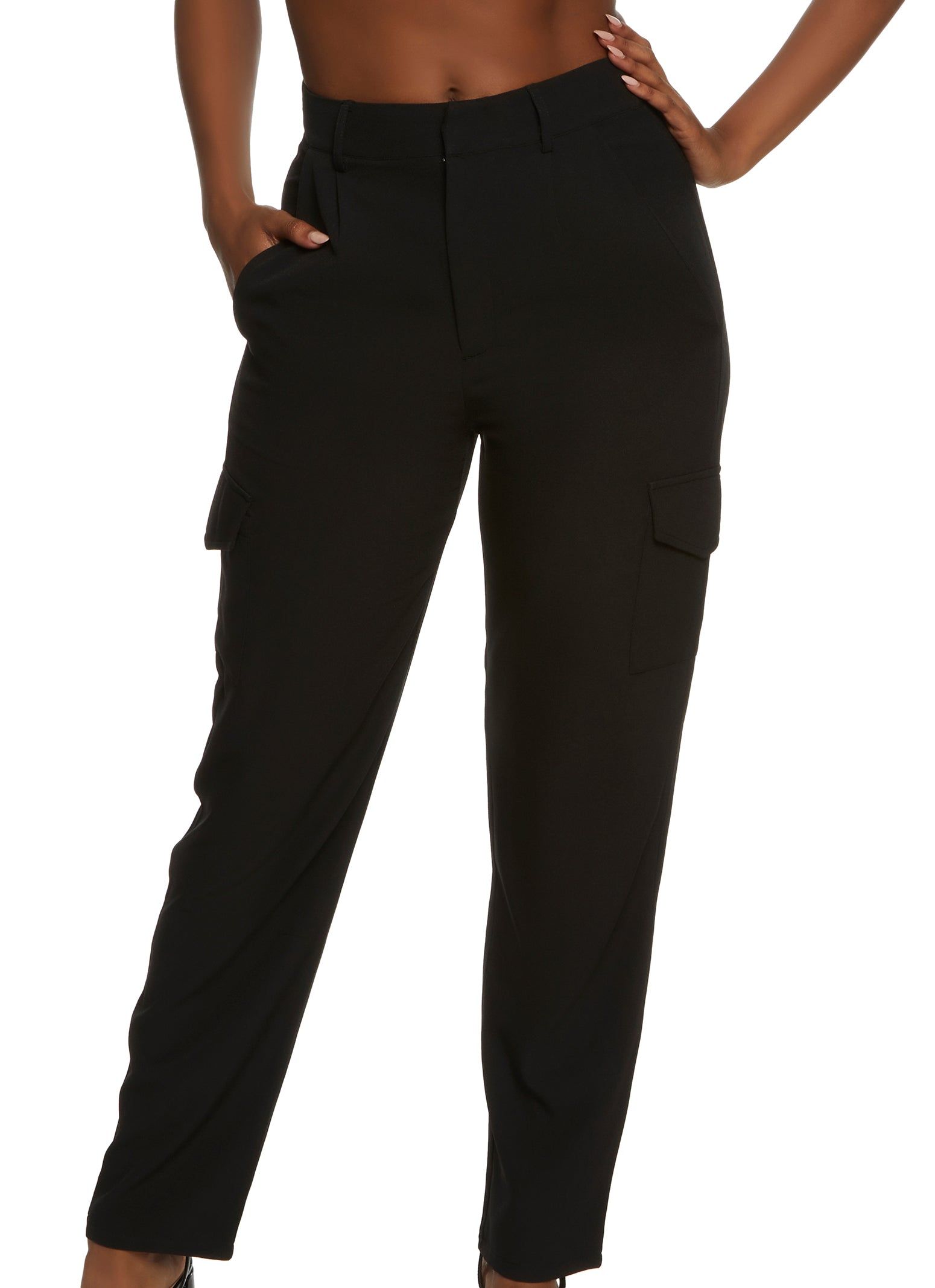 Crepe Knit Cargo Pocket Pants sold by Rainbow