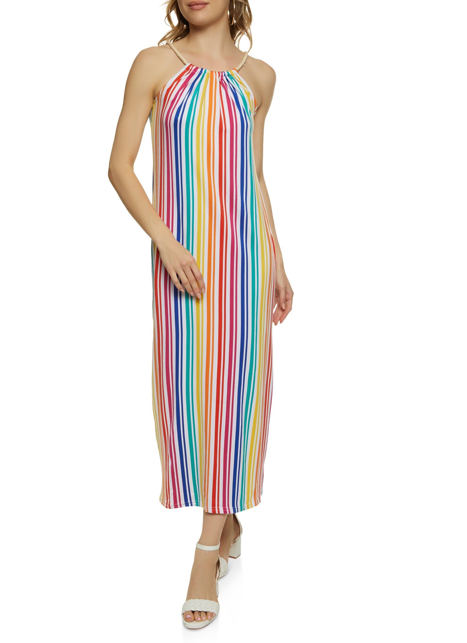 Rainbow Stripe Rope Strap Maxi Dress sold by Rainbow product image thumbnail 2