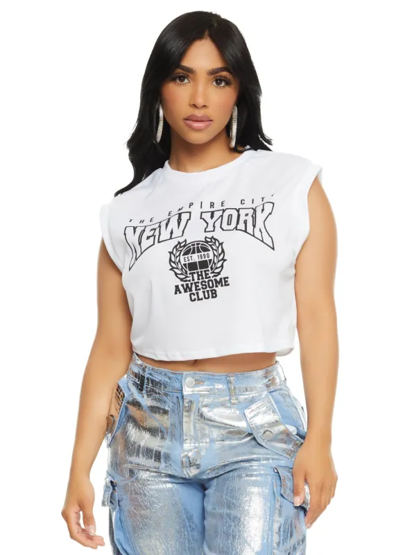 Jersey Mesh New York Graphic Tank Top sold by Rainbow
