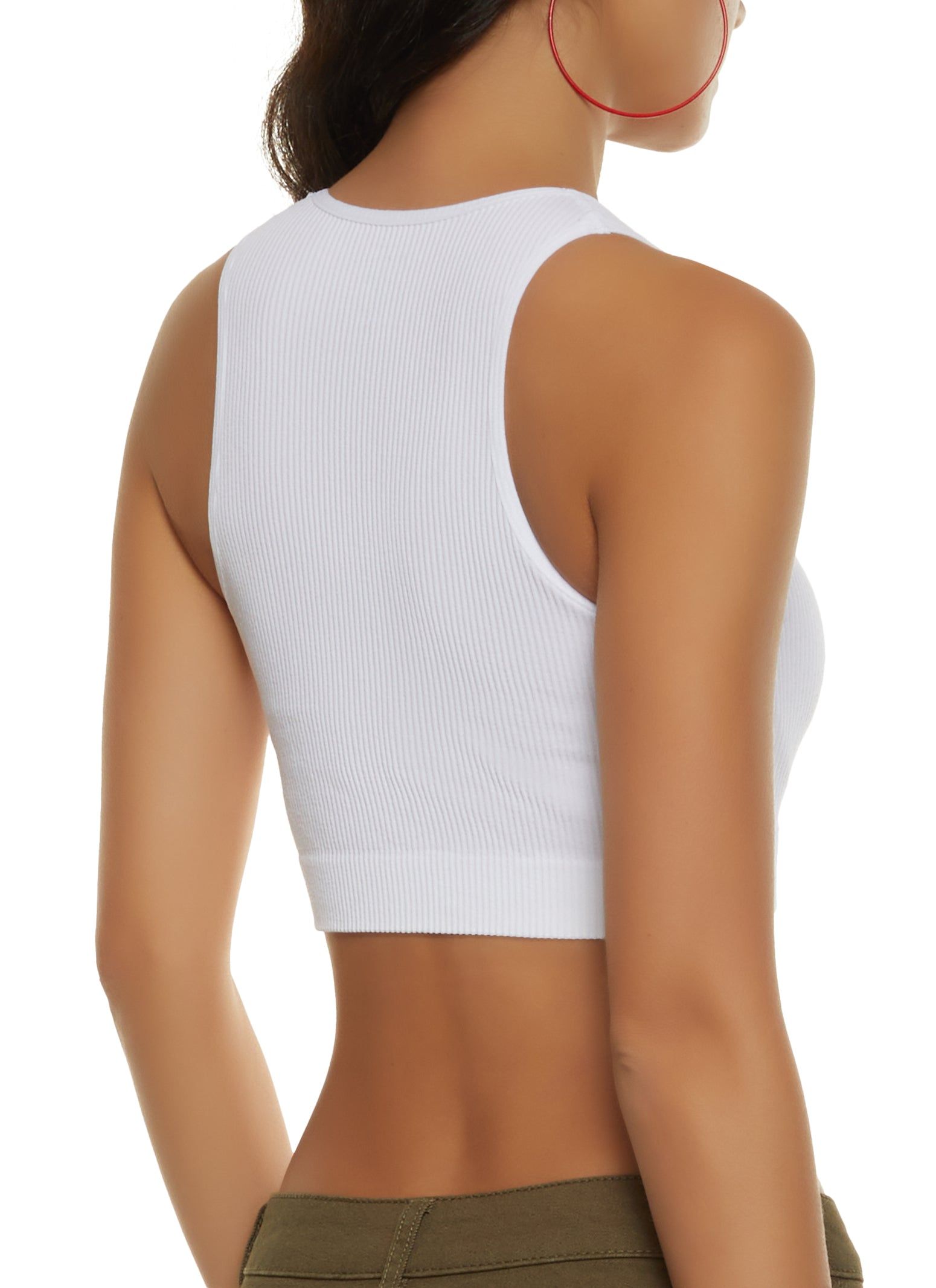 Seamless Ribbed V Neck Cropped Tank Top sold by Rainbow product image thumbnail 5