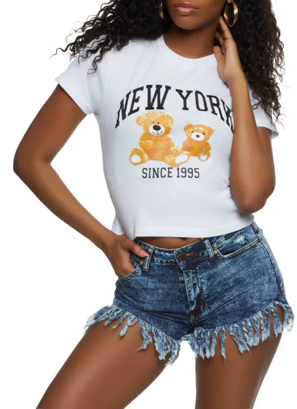 New York Since 1995 Graphic Crop Top sold by Rainbow