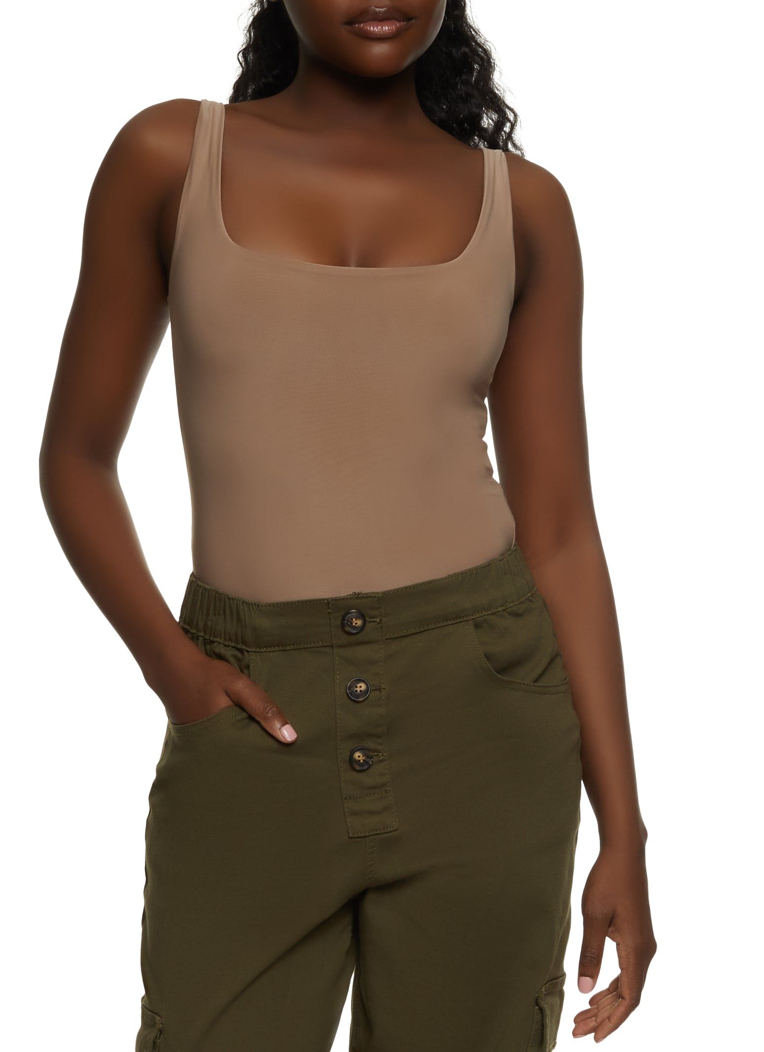 Solid Square Neck Bodysuit sold by Rainbow product image thumbnail 2