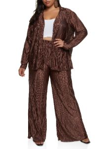 Plus Size Solid Plisse Button Front Shirt sold by Rainbow
