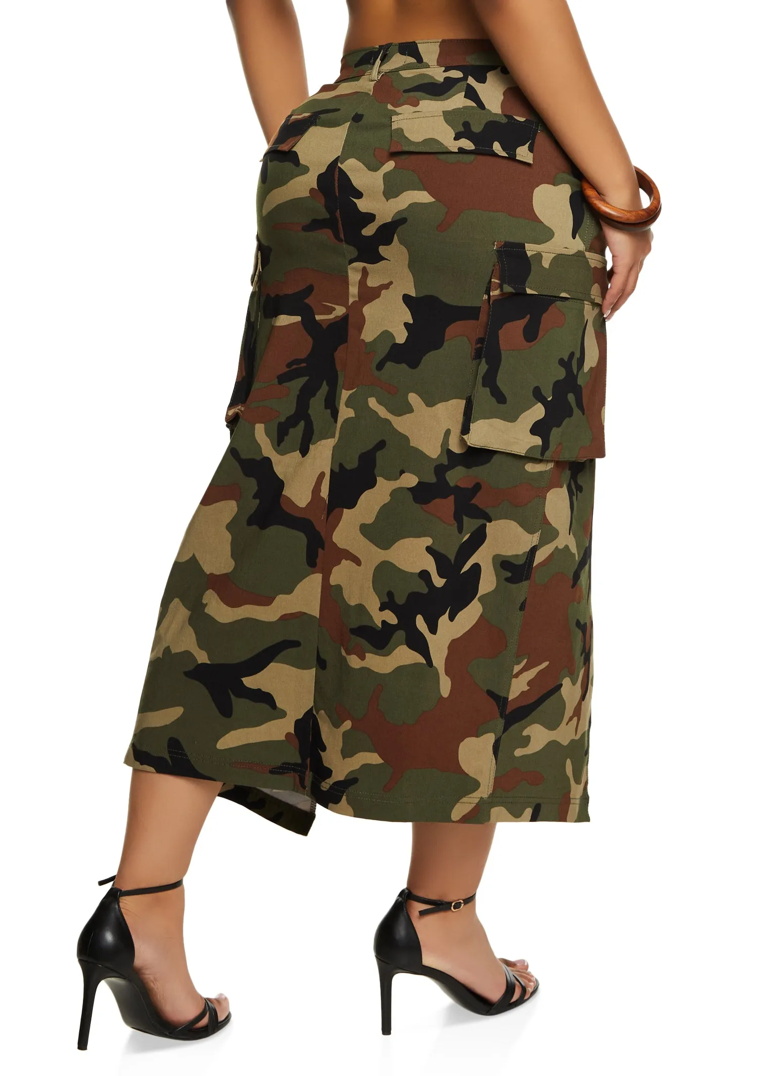 Slit Front Camo Cargo Skirt sold by Rainbow product image thumbnail 3