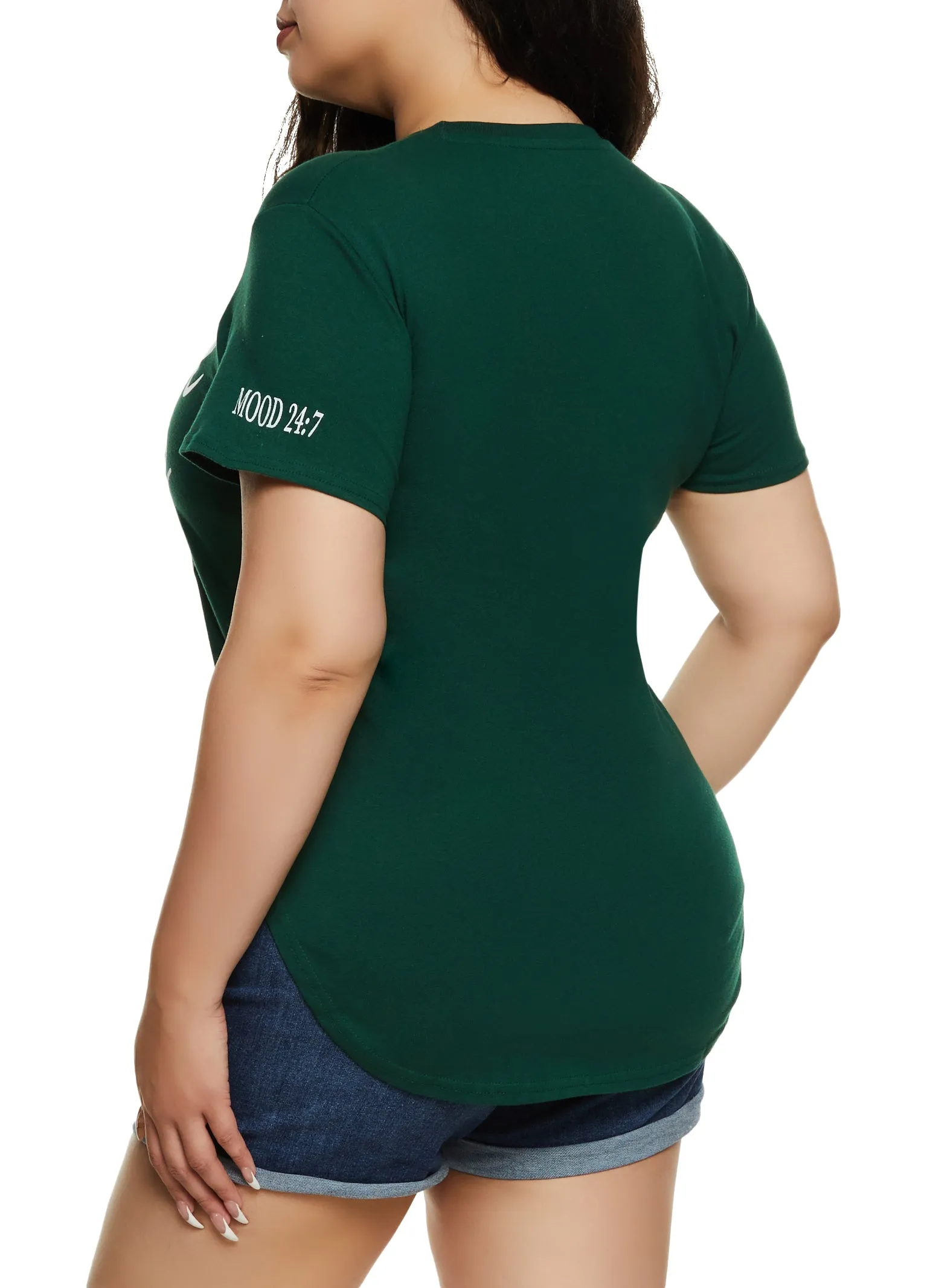 Plus Size High Low Hem Thou Shall Not Try Me Graphic Tee sold by Rainbow product image thumbnail 3