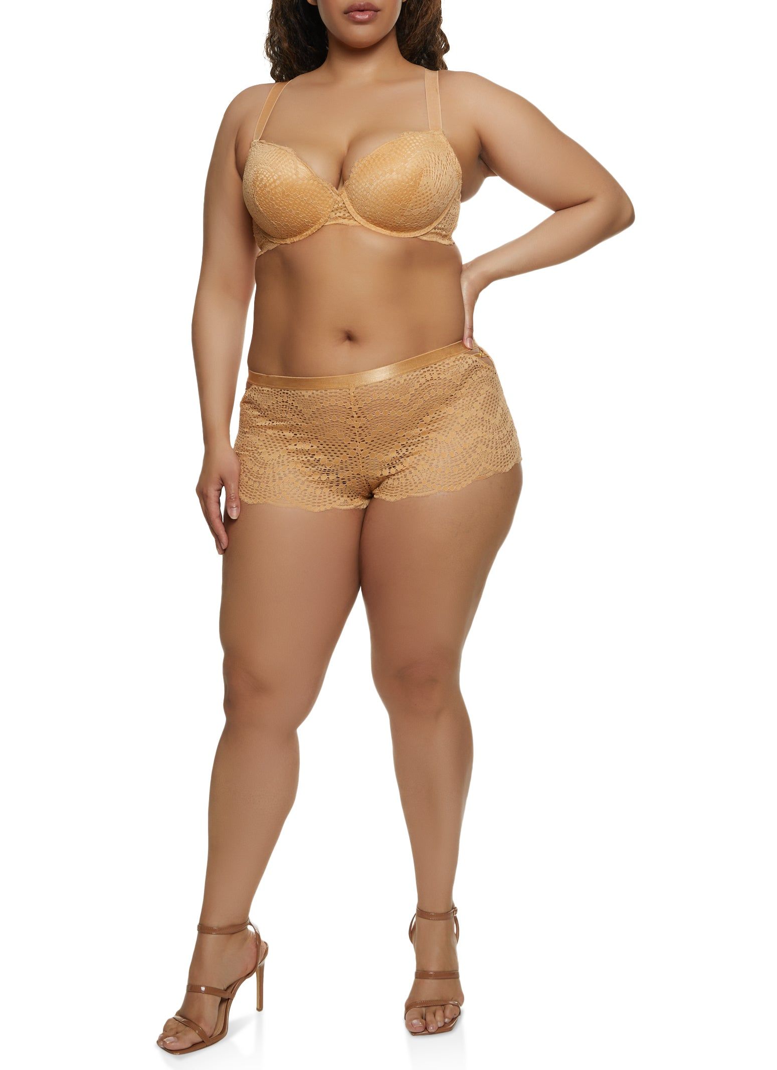 Plus Size Patterned Lace Plunge Bra sold by Rainbow product image thumbnail 2