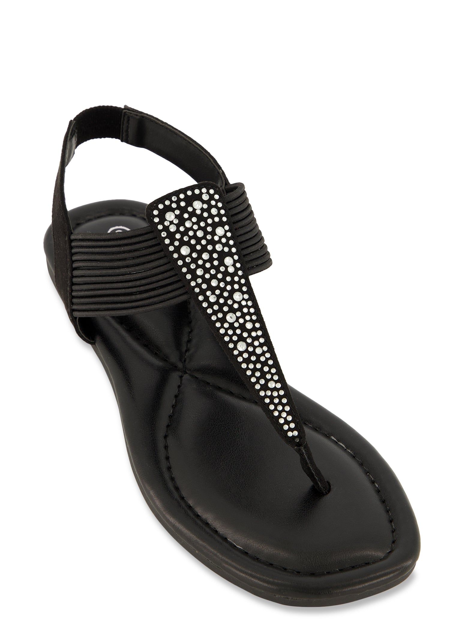 Elastic Band Rhinestone Thong Sandals sold by Rainbow
