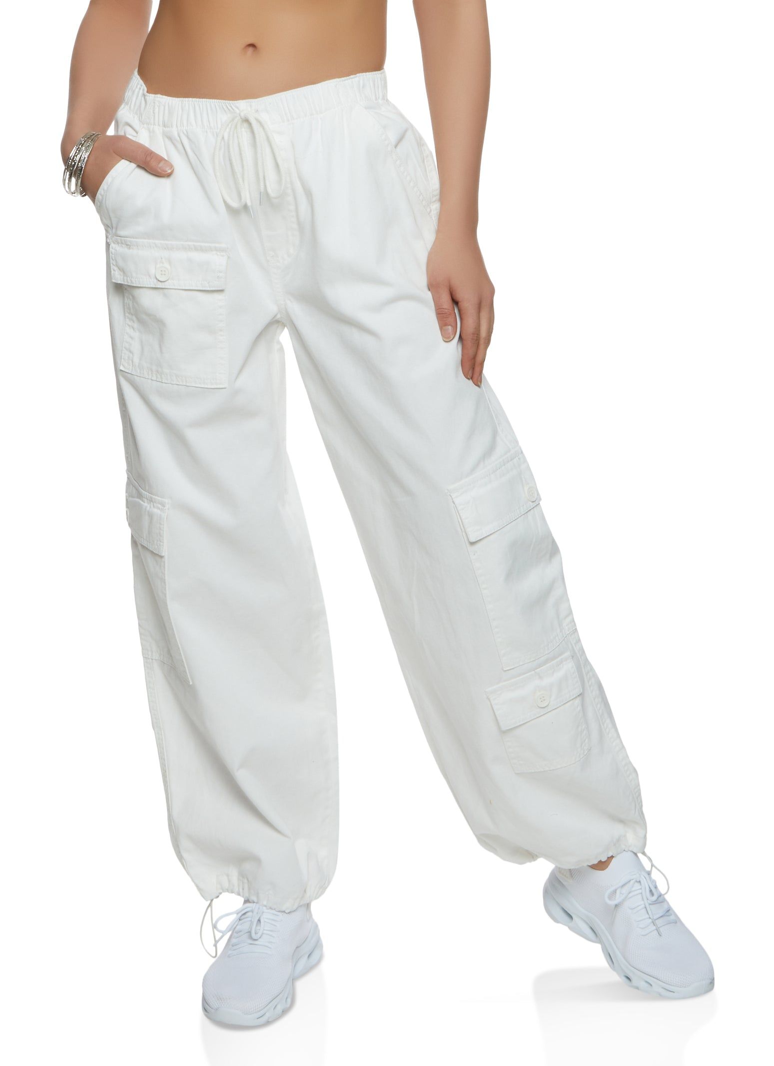 Twill Drawstring Cargo Pants sold by Rainbow