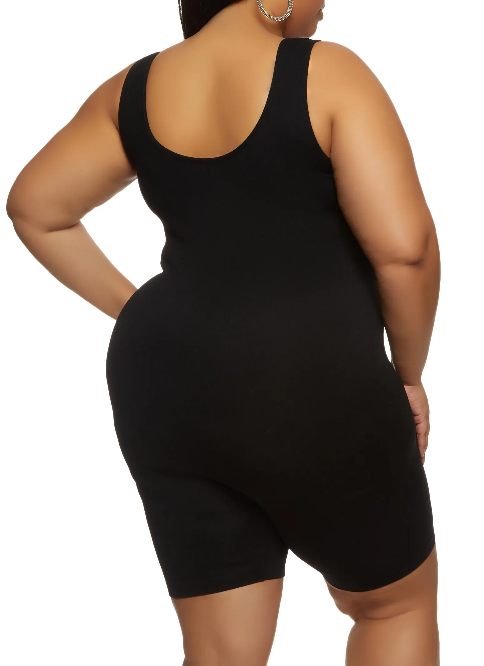 Plus Size Rib Knit Tank Romper sold by Rainbow product image thumbnail 2