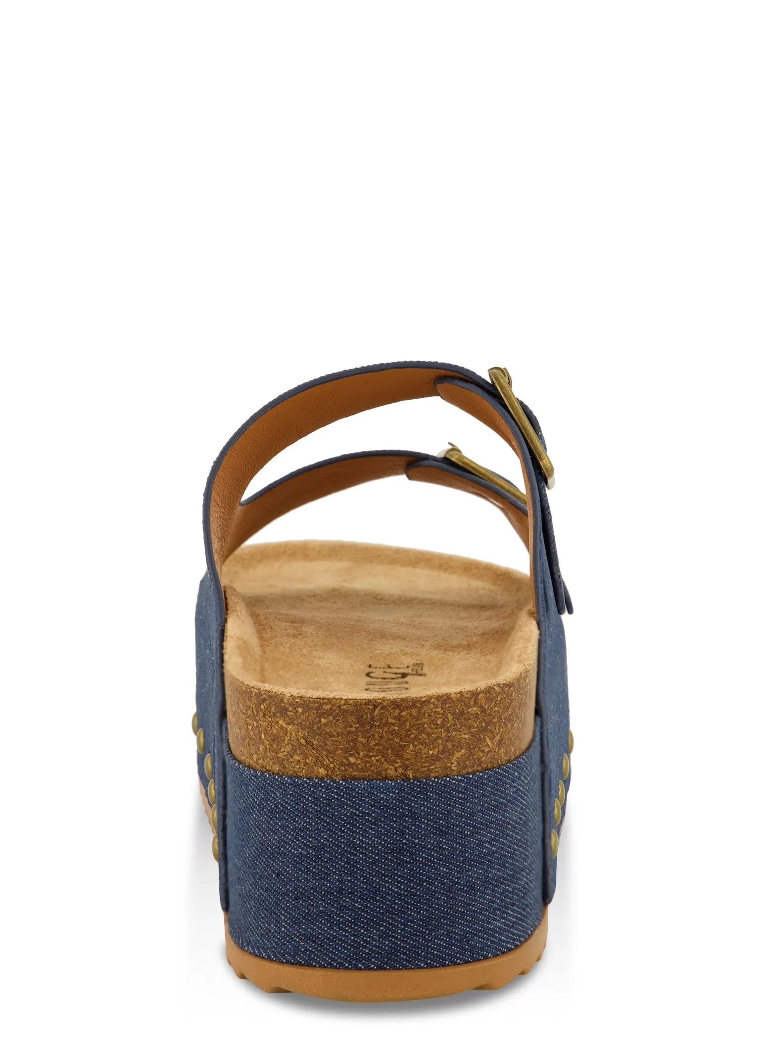 Double Buckle Footbed Platform Slide Sandals sold by Rainbow product image thumbnail 3