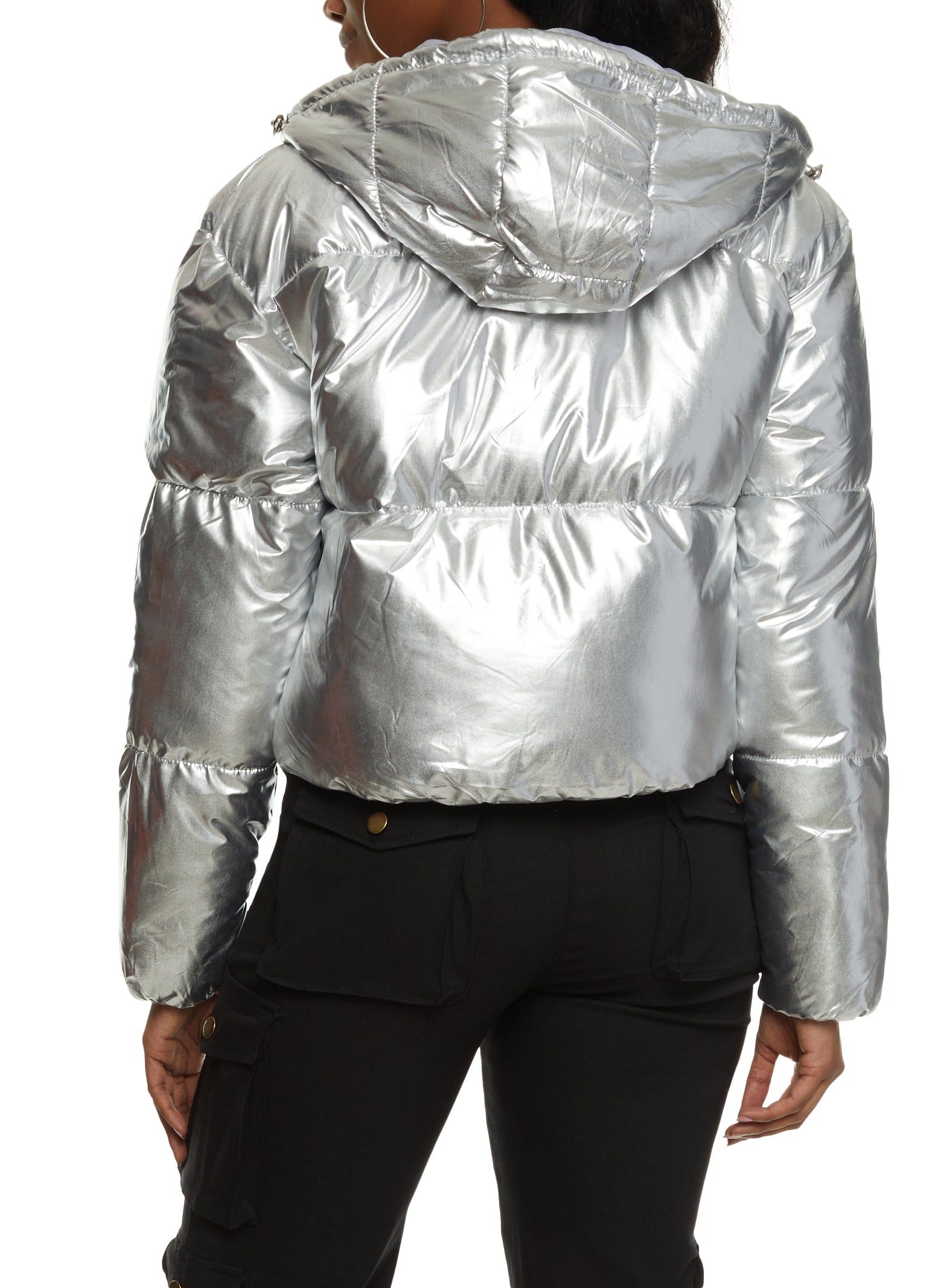 Zip Front Hooded Puffer Jacket sold by Rainbow product image thumbnail 2