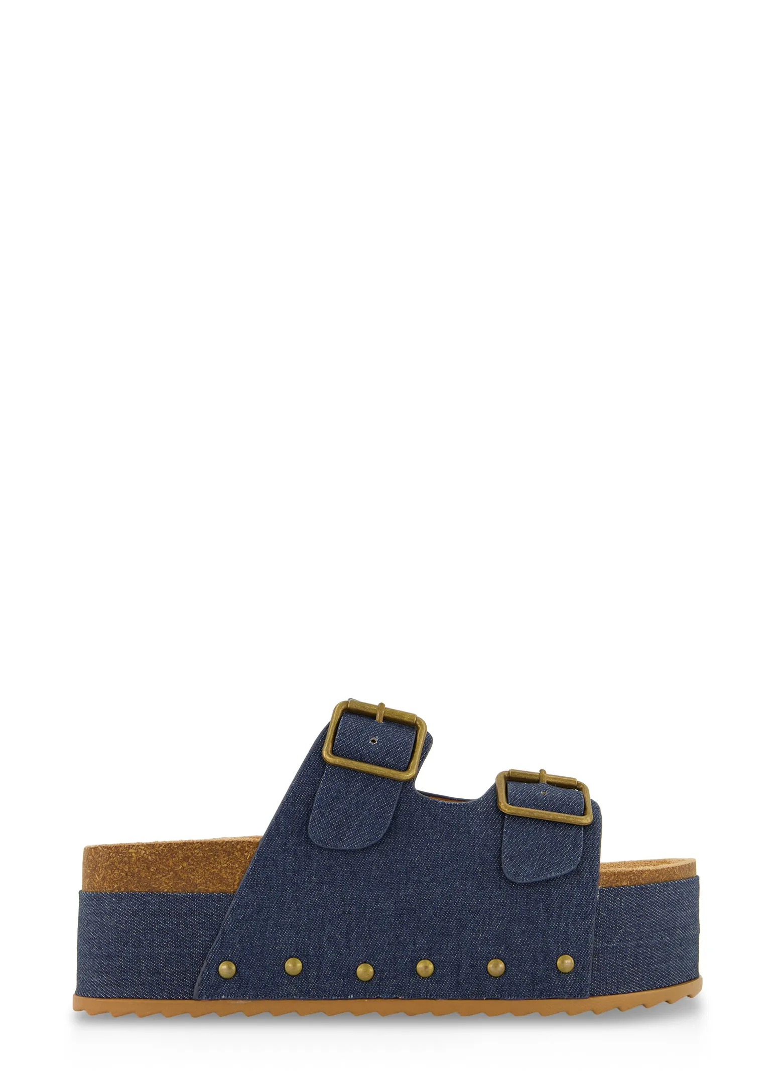 Double Buckle Footbed Platform Slide Sandals sold by Rainbow product image thumbnail 2