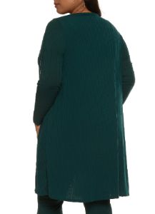 Plus Size Ribbed Knit Duster with Cami sold by Rainbow